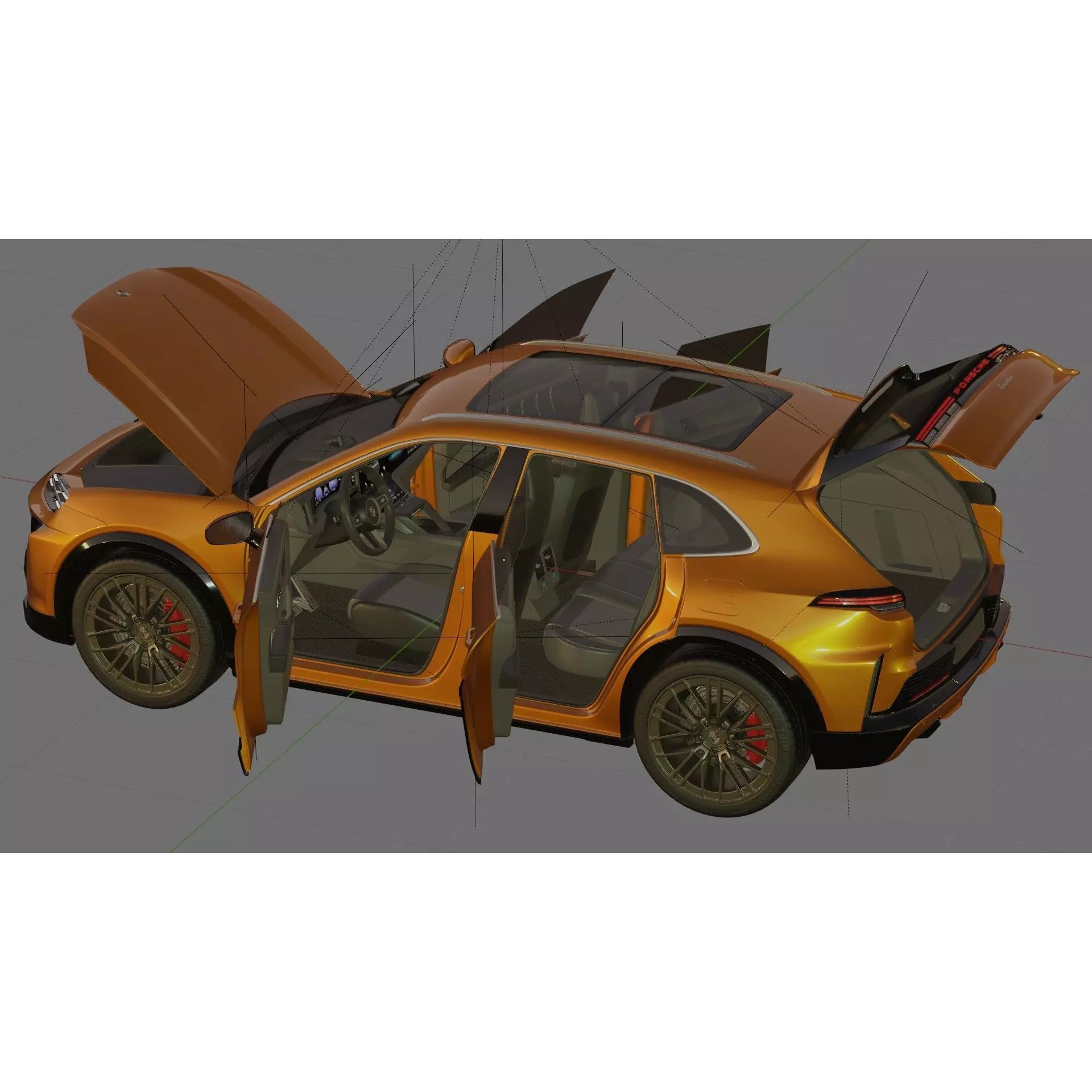 Porsche Cayenne Turbo Electric 2027 - Game-Ready 3D Model - View 33