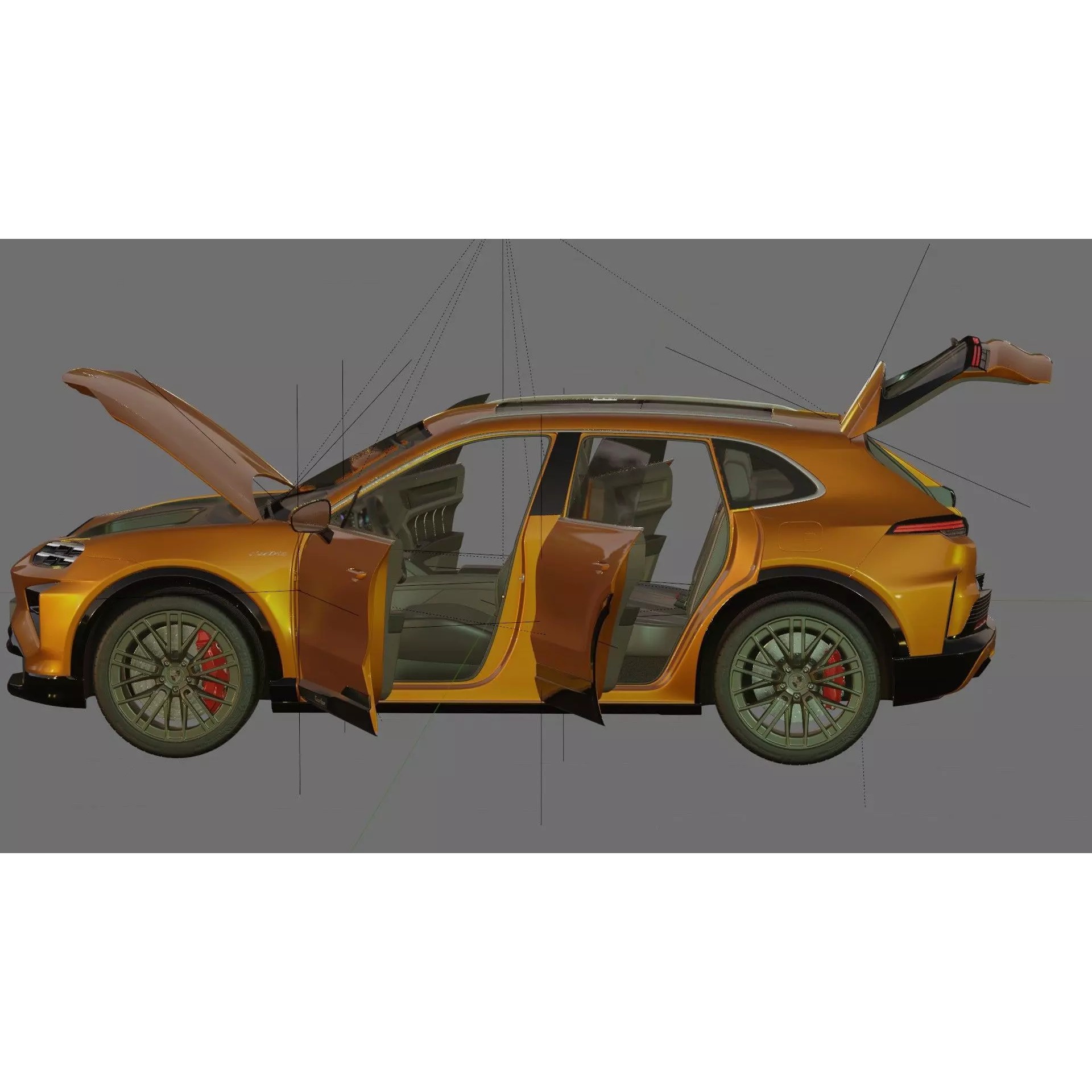 Porsche Cayenne Turbo Electric 2027 - Game-Ready 3D Model - View 34