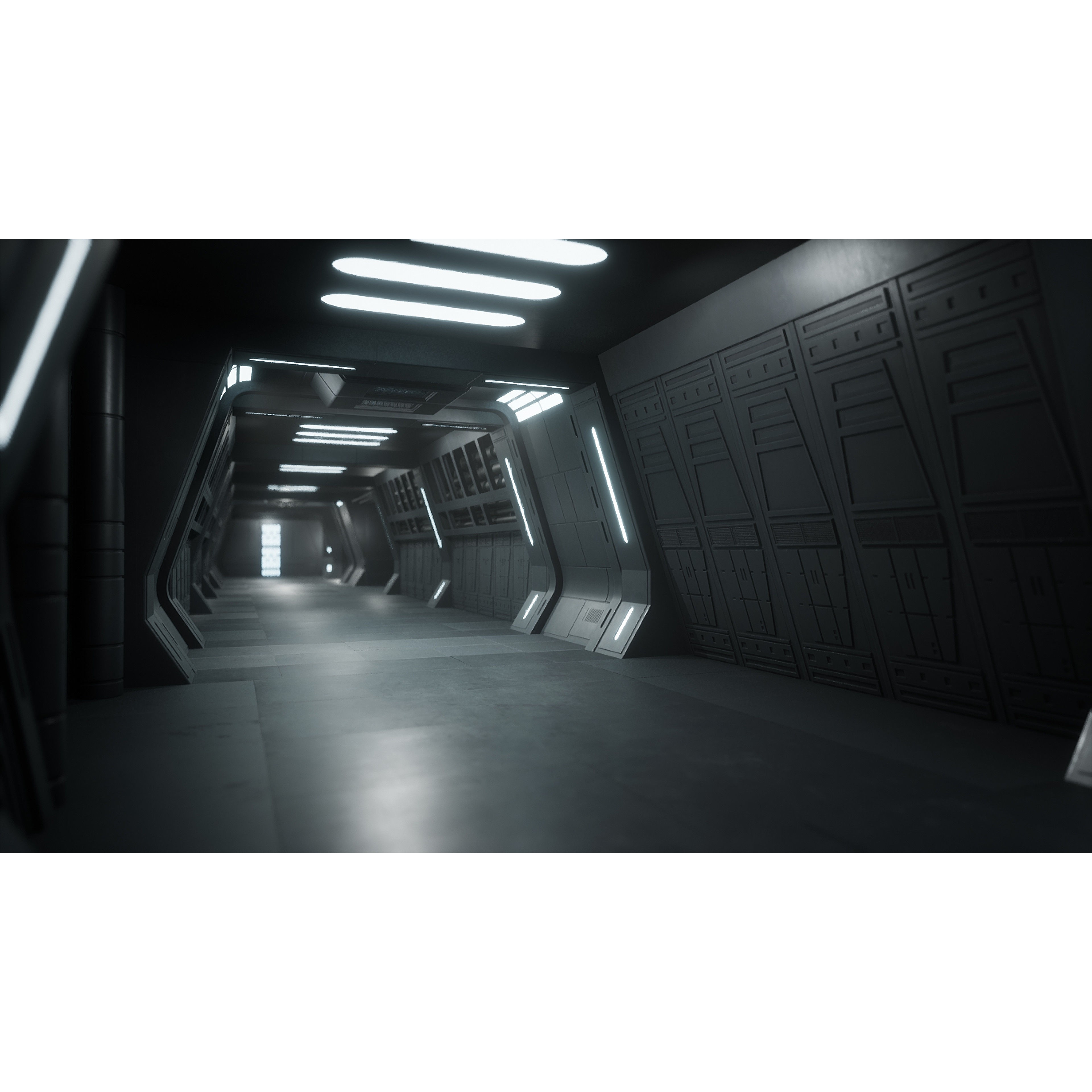 Light Cruiser Corridor - Low-Poly Game-Ready 3D Model - View 3