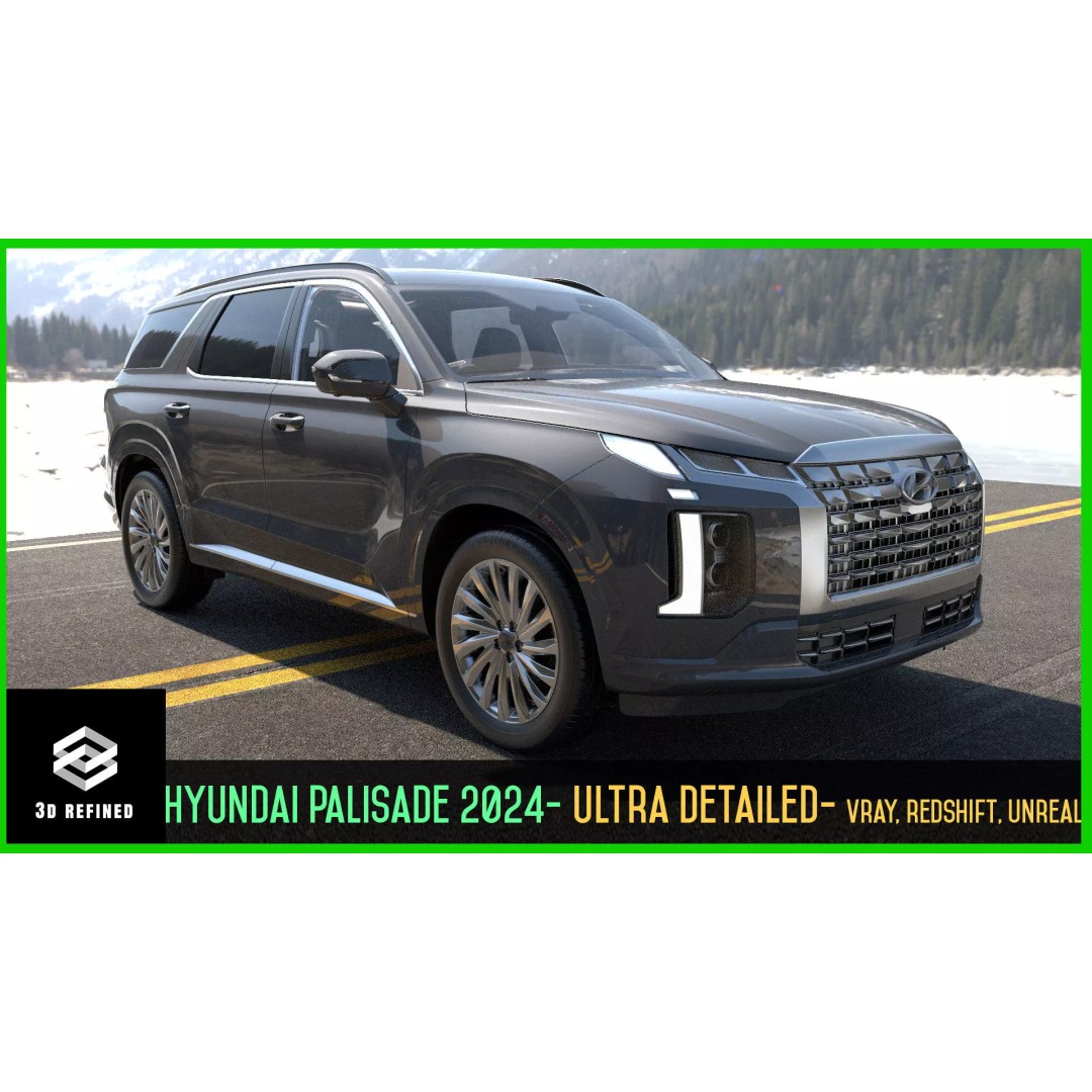 Hyundai Palisade 2024 3D Model – Photoreal SUV, Game-Ready Formats - View 2