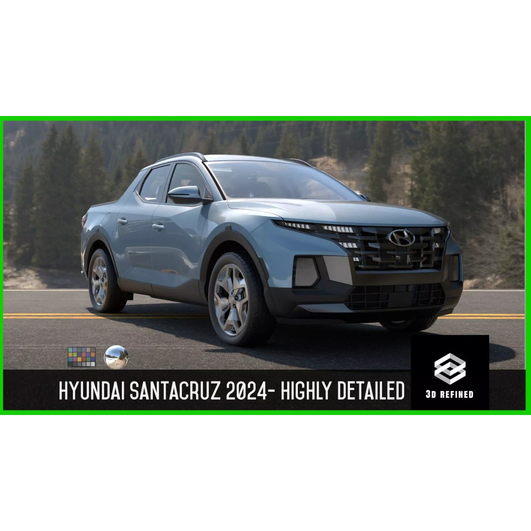 Hyundai Santa Cruz 2024 3D Model – High-Res Game Ready Asset, FBX, OBJ - View 2