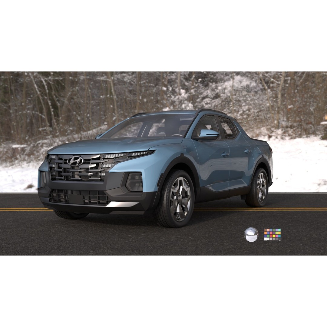 Hyundai Santa Cruz 2024 3D Model – High-Res Game Ready Asset, FBX, OBJ - View 9