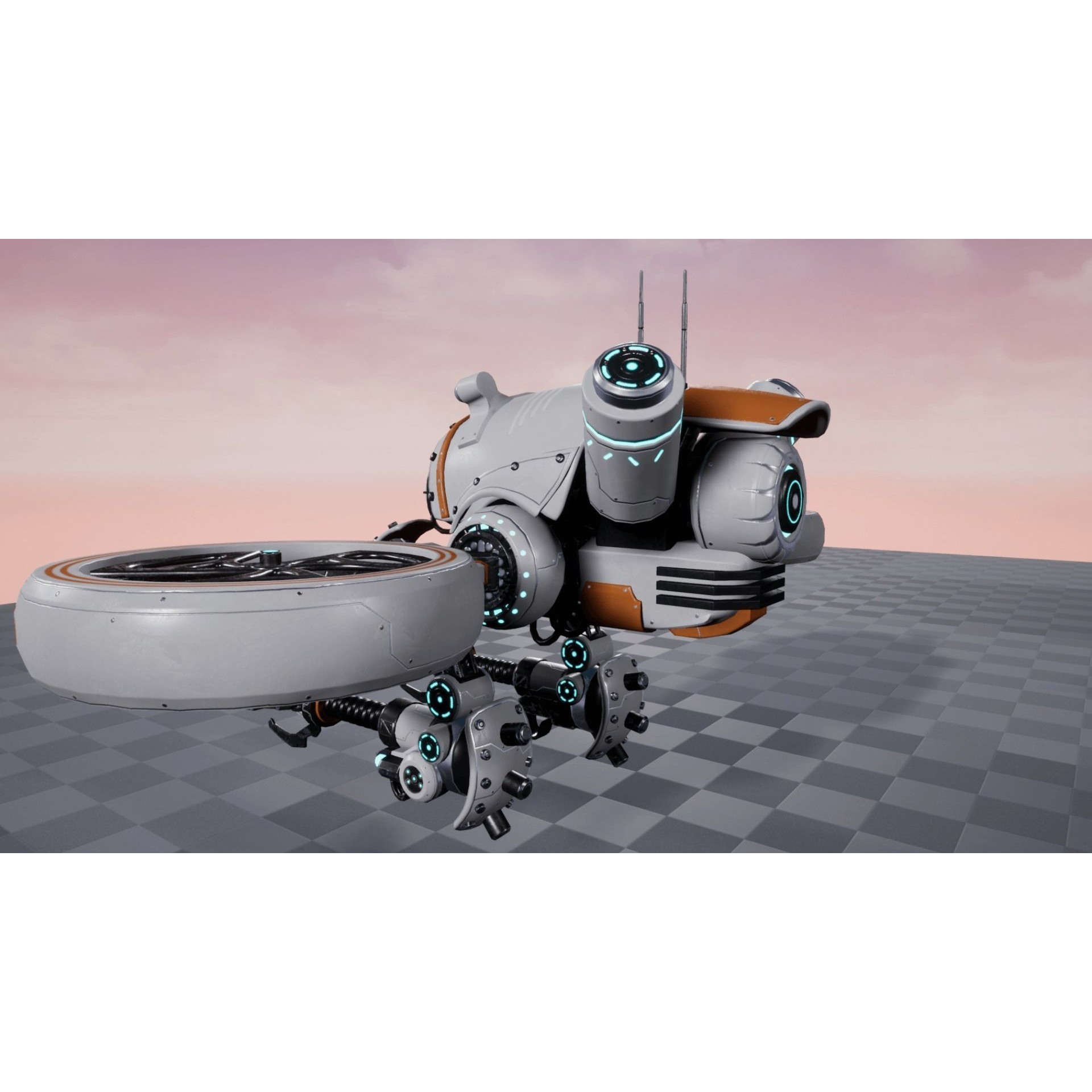 Sci-fi Drone 01 - Low-Poly Game-Ready 3D Model - View 16