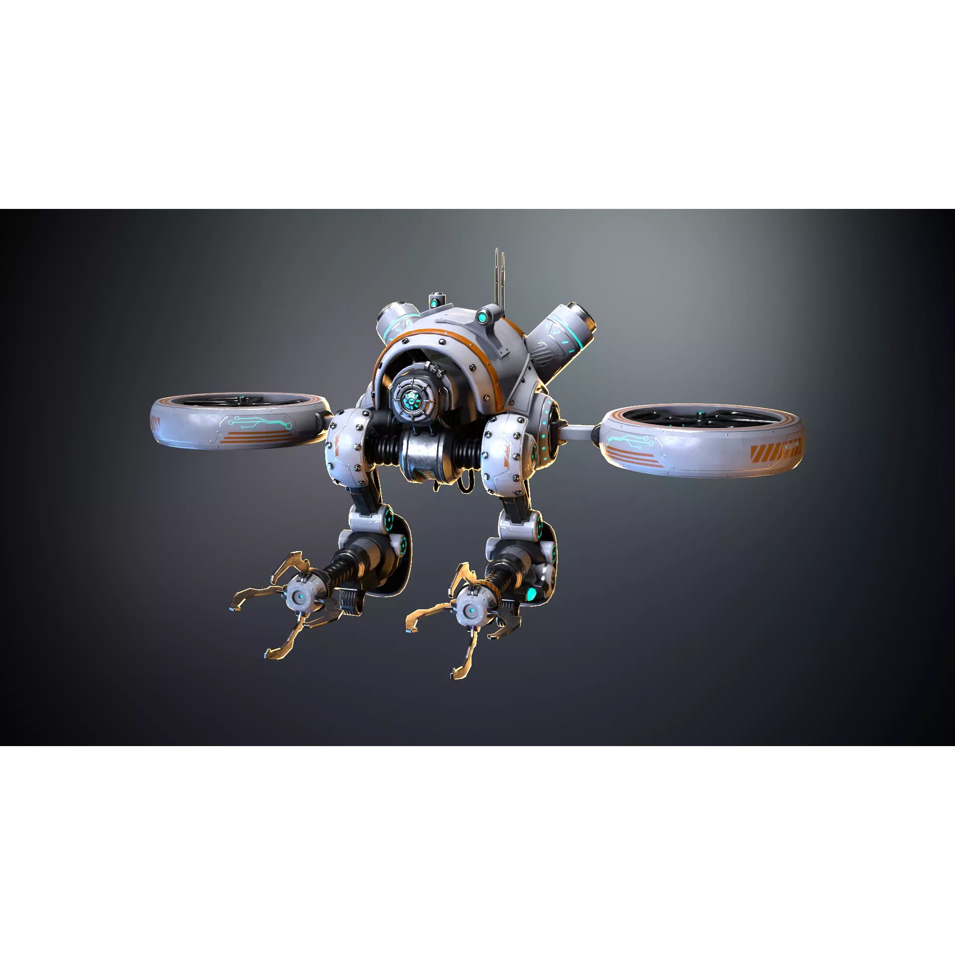 Sci-fi Drone 01 - Low-Poly Game-Ready 3D Model - View 2
