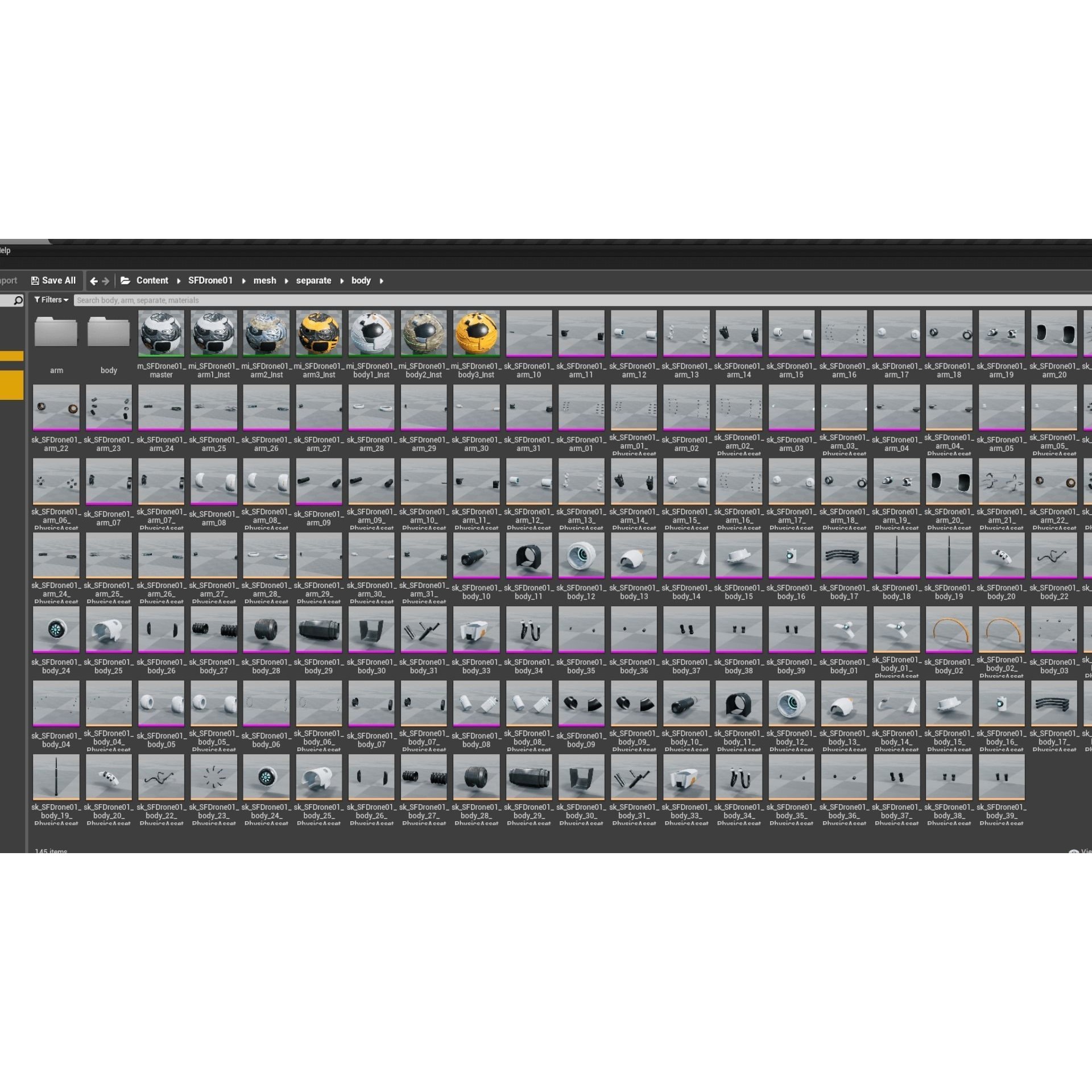 Sci-fi Drone 01 - Low-Poly Game-Ready 3D Model - View 20