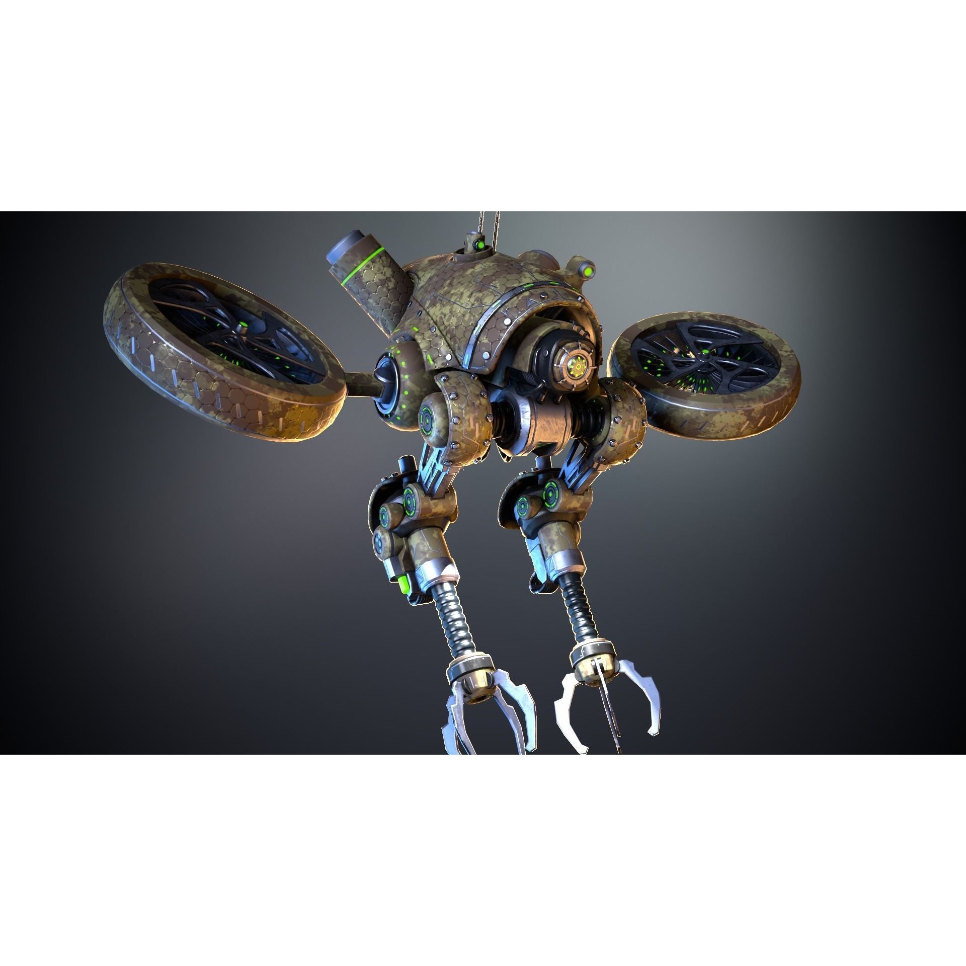 Sci-fi Drone 01 - Low-Poly Game-Ready 3D Model - View 3