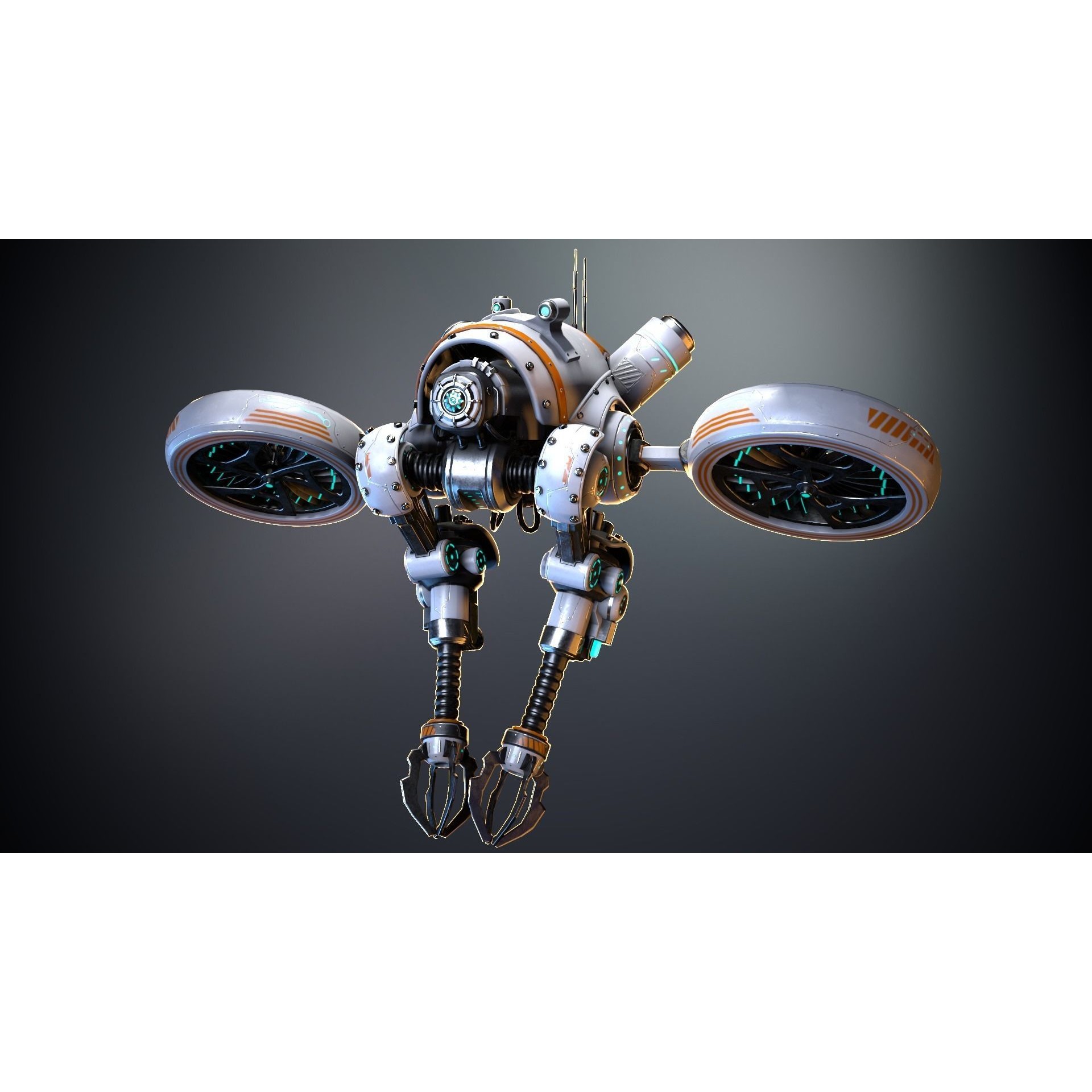 Sci-fi Drone 01 - Low-Poly Game-Ready 3D Model - View 6