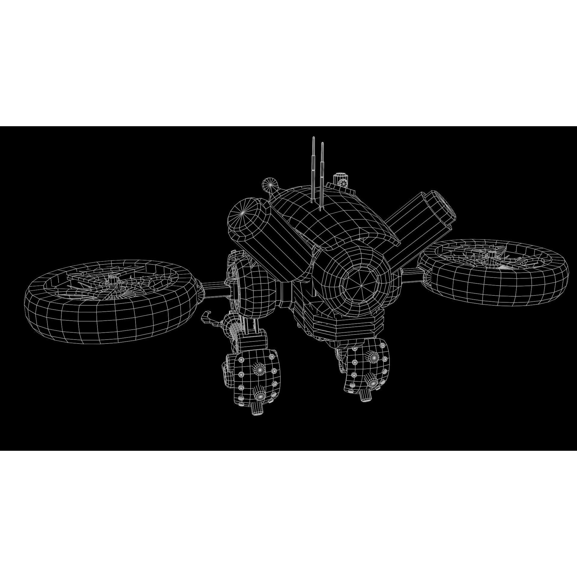 Sci-fi Drone 01 - Low-Poly Game-Ready 3D Model - View 7