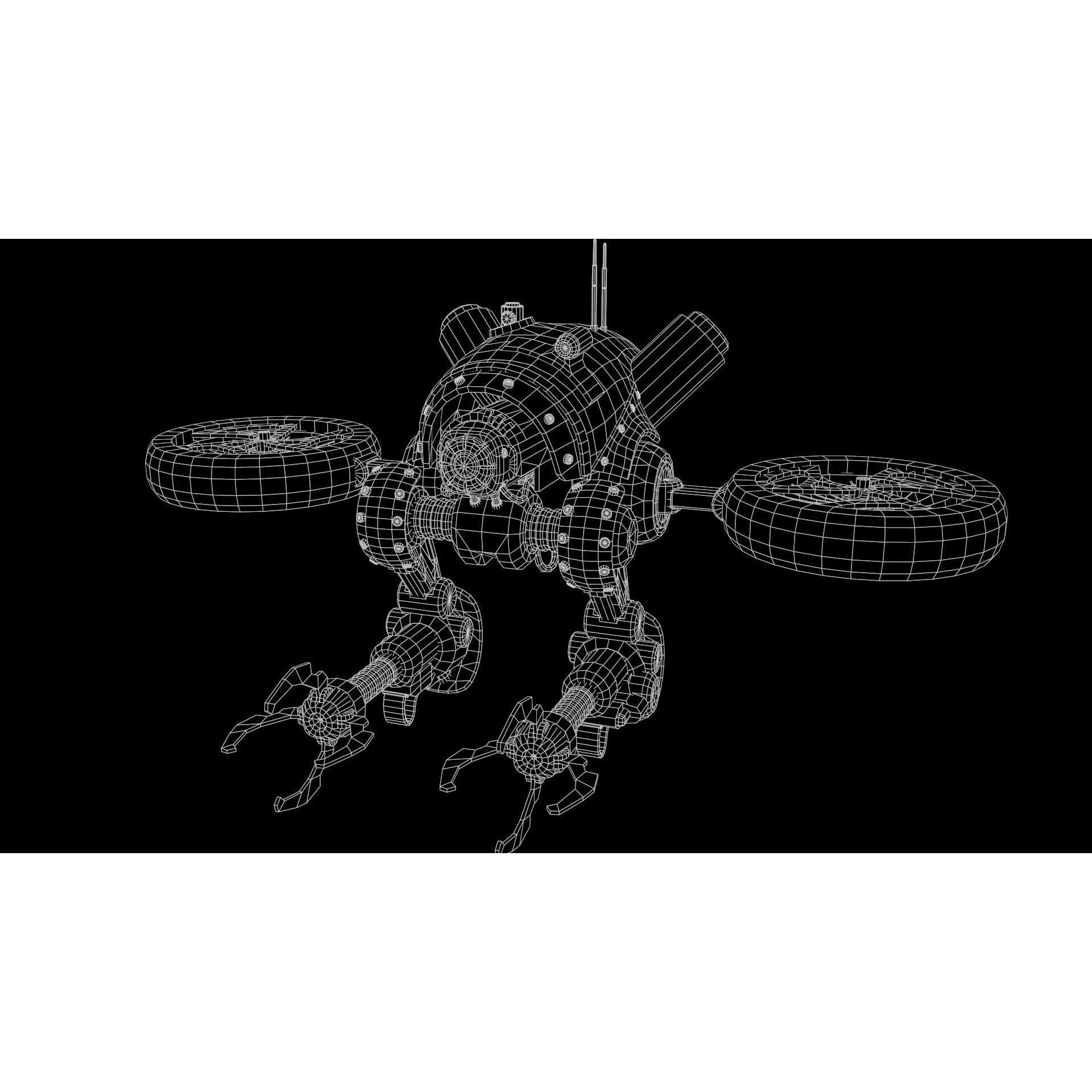 Sci-fi Drone 01 - Low-Poly Game-Ready 3D Model - View 8