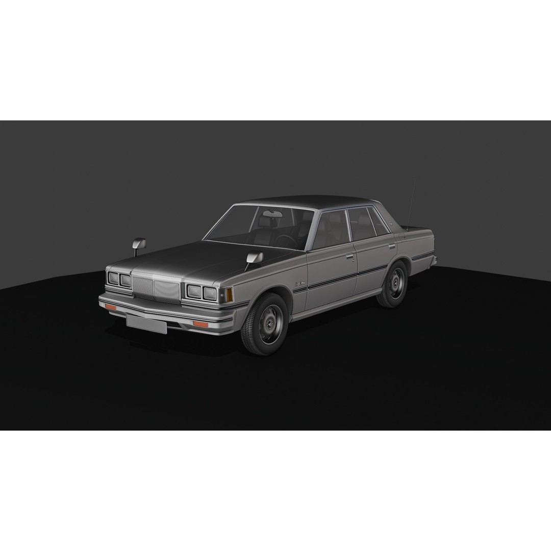 Toyota Crown 1979 3D Model – High Poly Rigged Vehicle, FBX & Blender - View 10