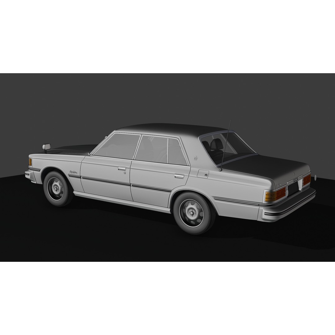 Toyota Crown 1979 3D Model – High Poly Rigged Vehicle, FBX & Blender - View 11