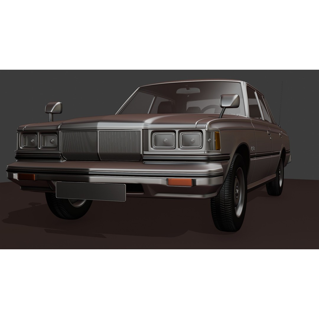 Toyota Crown 1979 3D Model – High Poly Rigged Vehicle, FBX & Blender - View 14