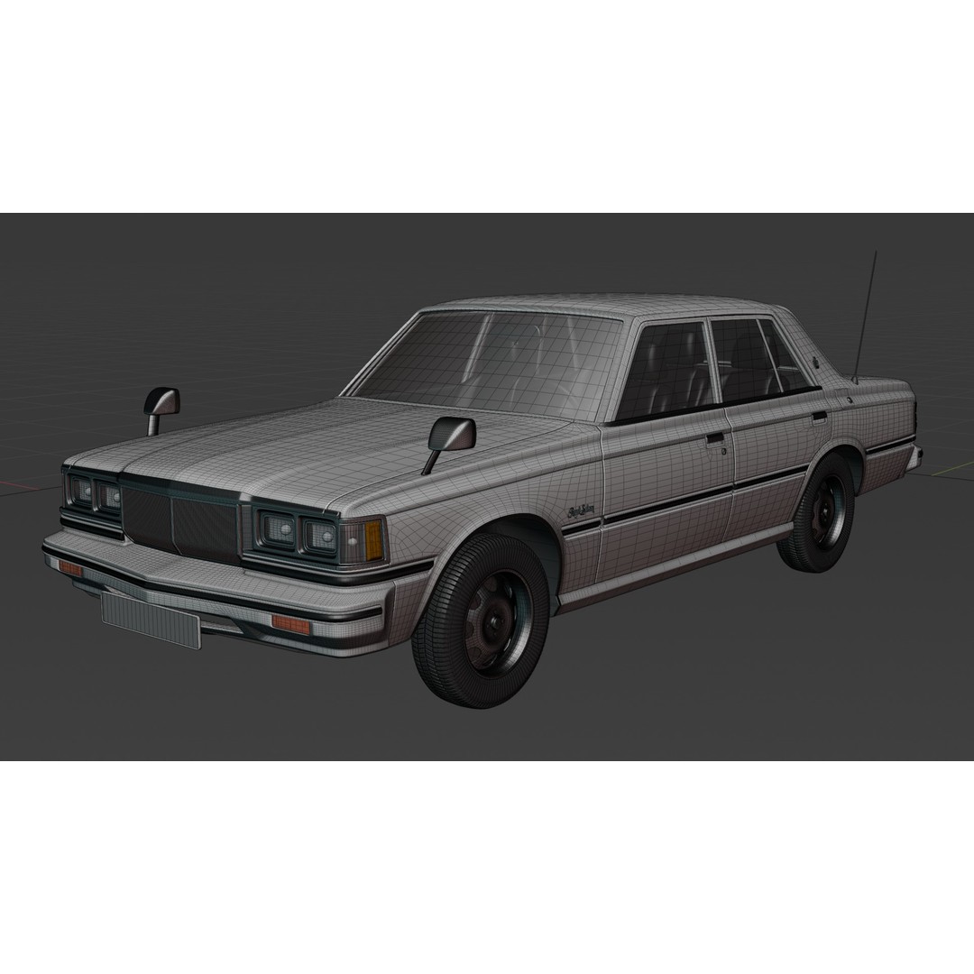 Toyota Crown 1979 3D Model – High Poly Rigged Vehicle, FBX & Blender - View 16