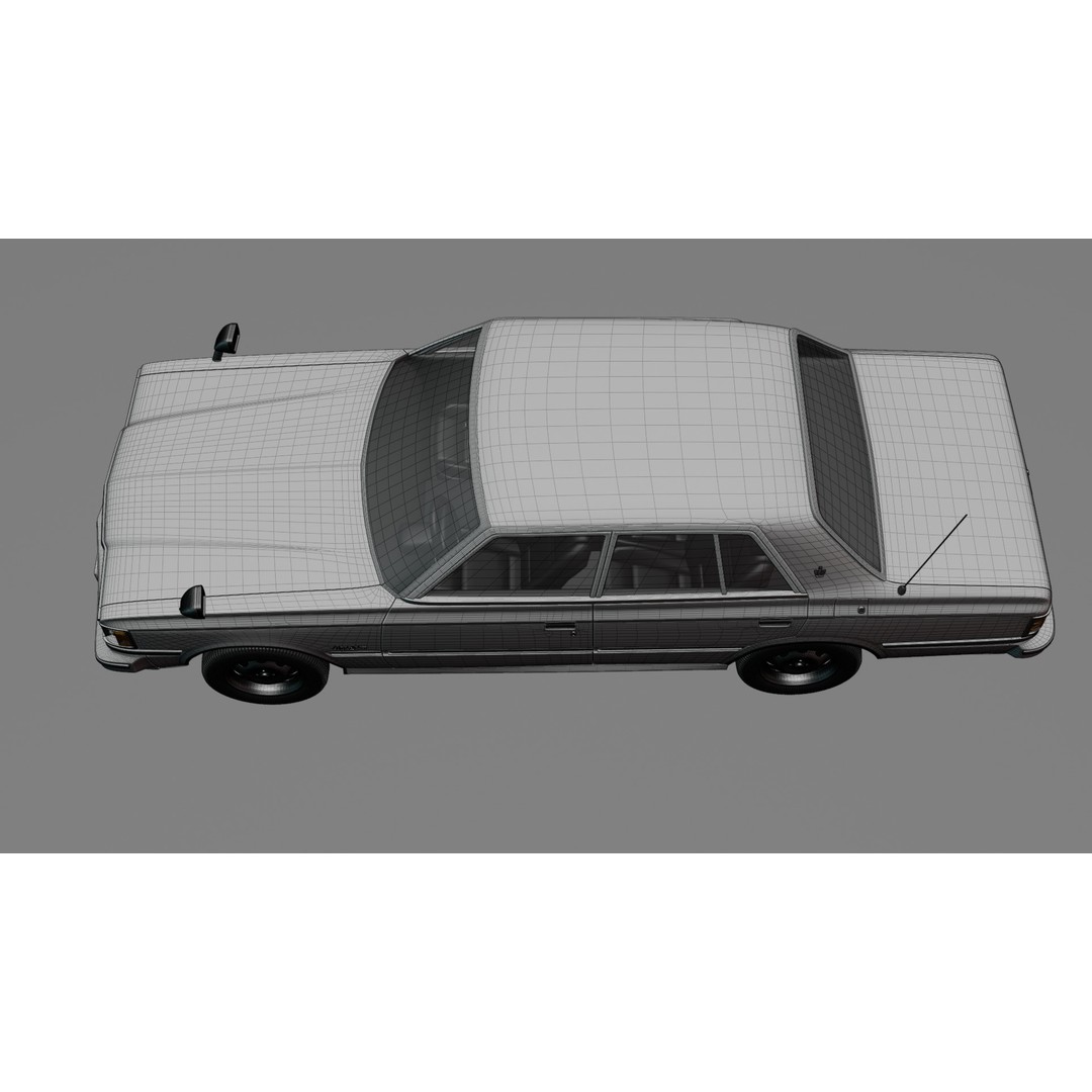 Toyota Crown 1979 3D Model – High Poly Rigged Vehicle, FBX & Blender - View 18