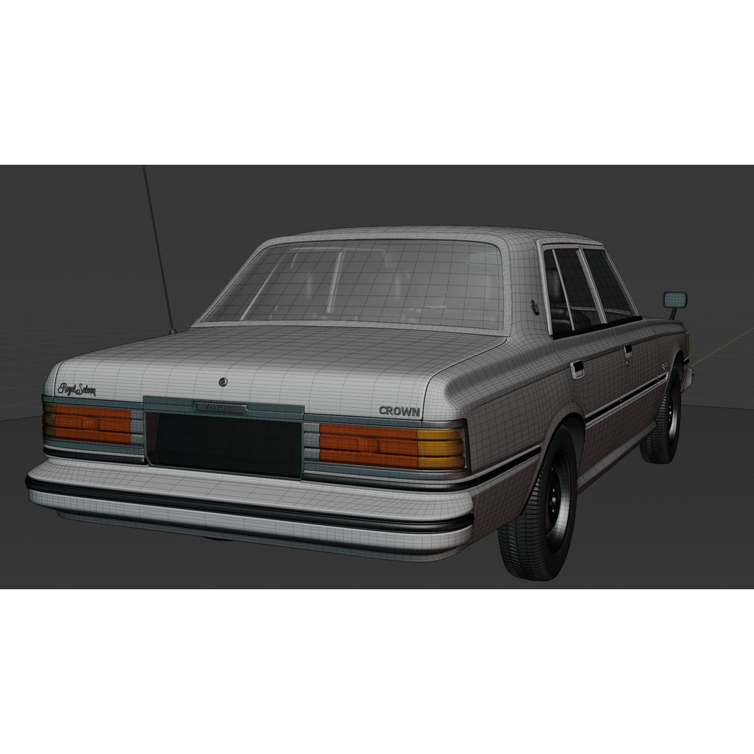 Toyota Crown 1979 3D Model – High Poly Rigged Vehicle, FBX & Blender - View 19