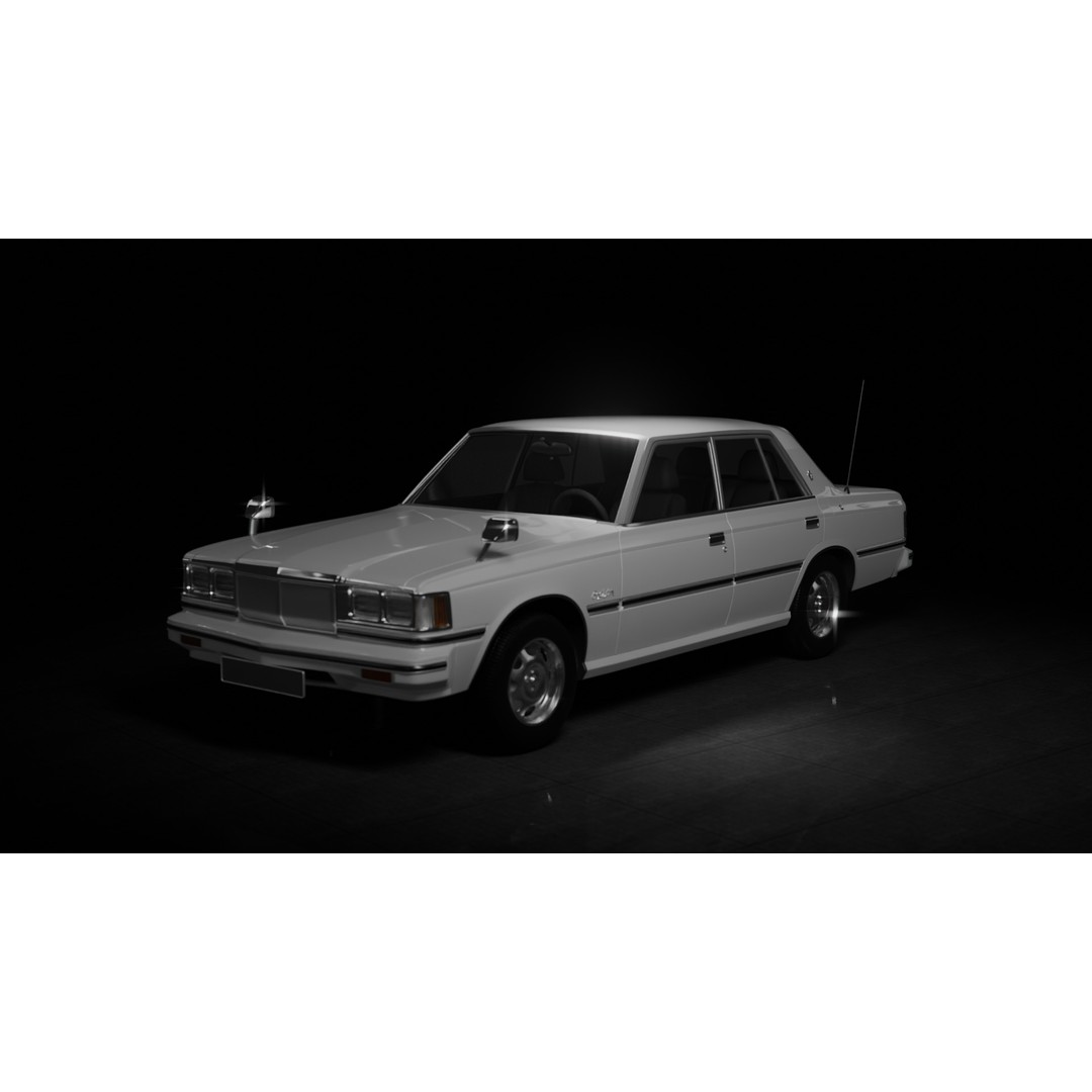 Toyota Crown 1979 3D Model – High Poly Rigged Vehicle, FBX & Blender - View 3