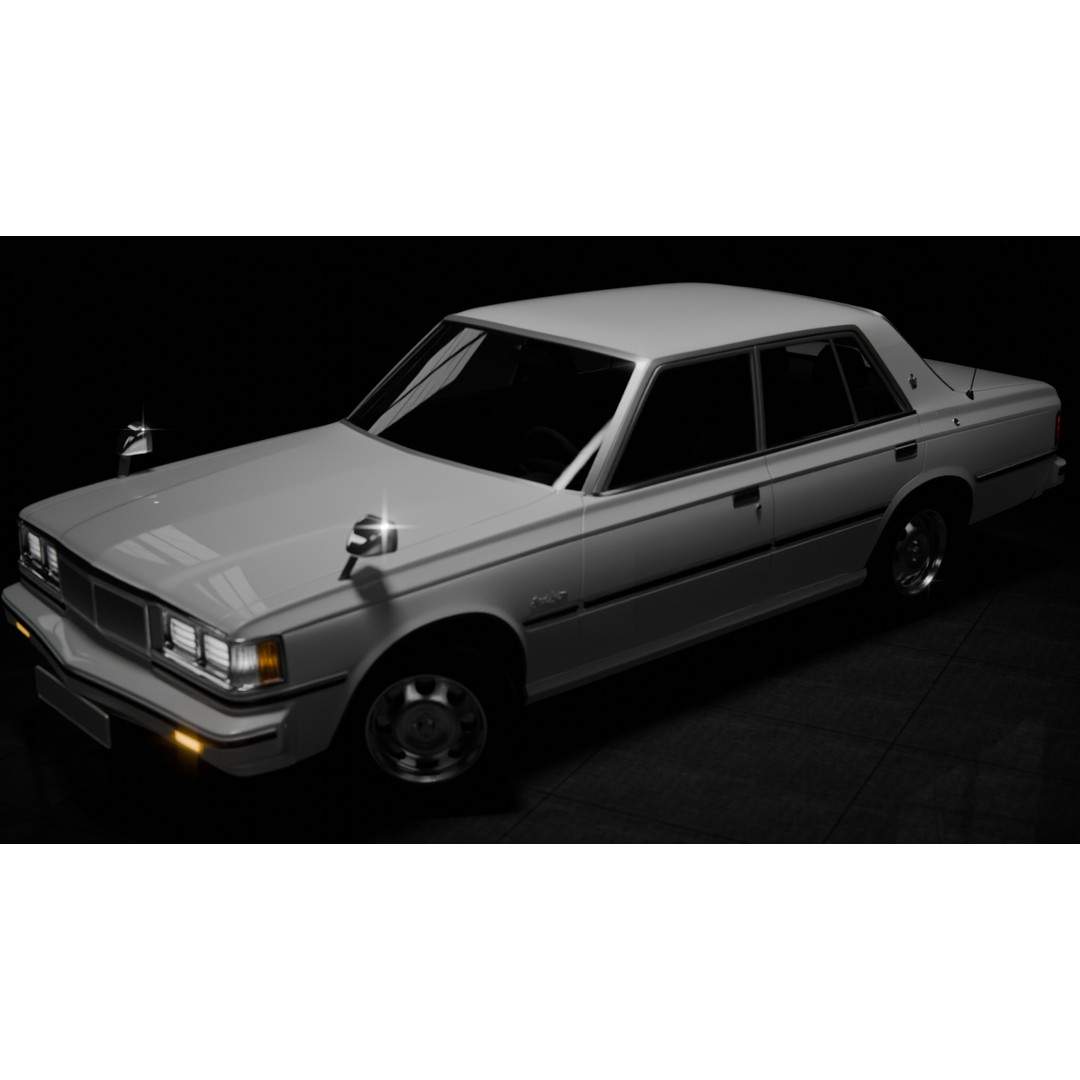 Toyota Crown 1979 3D Model – High Poly Rigged Vehicle, FBX & Blender - View 4