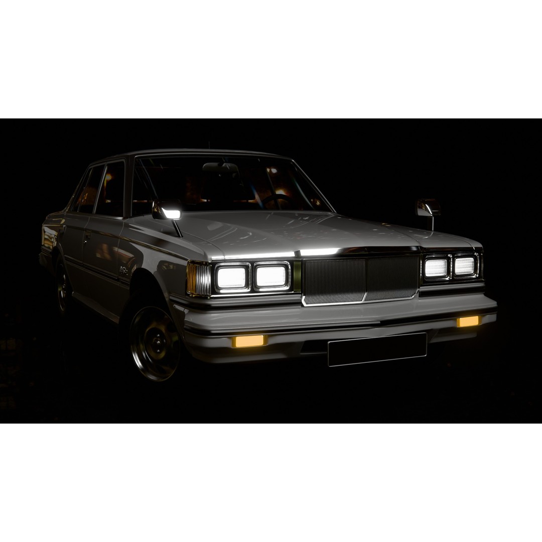 Toyota Crown 1979 3D Model – High Poly Rigged Vehicle, FBX & Blender - View 5