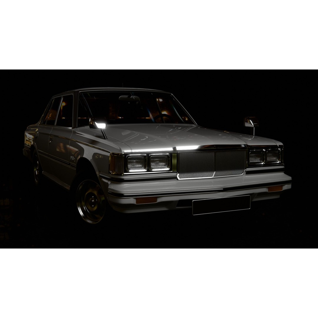 Toyota Crown 1979 3D Model – High Poly Rigged Vehicle, FBX & Blender - View 6