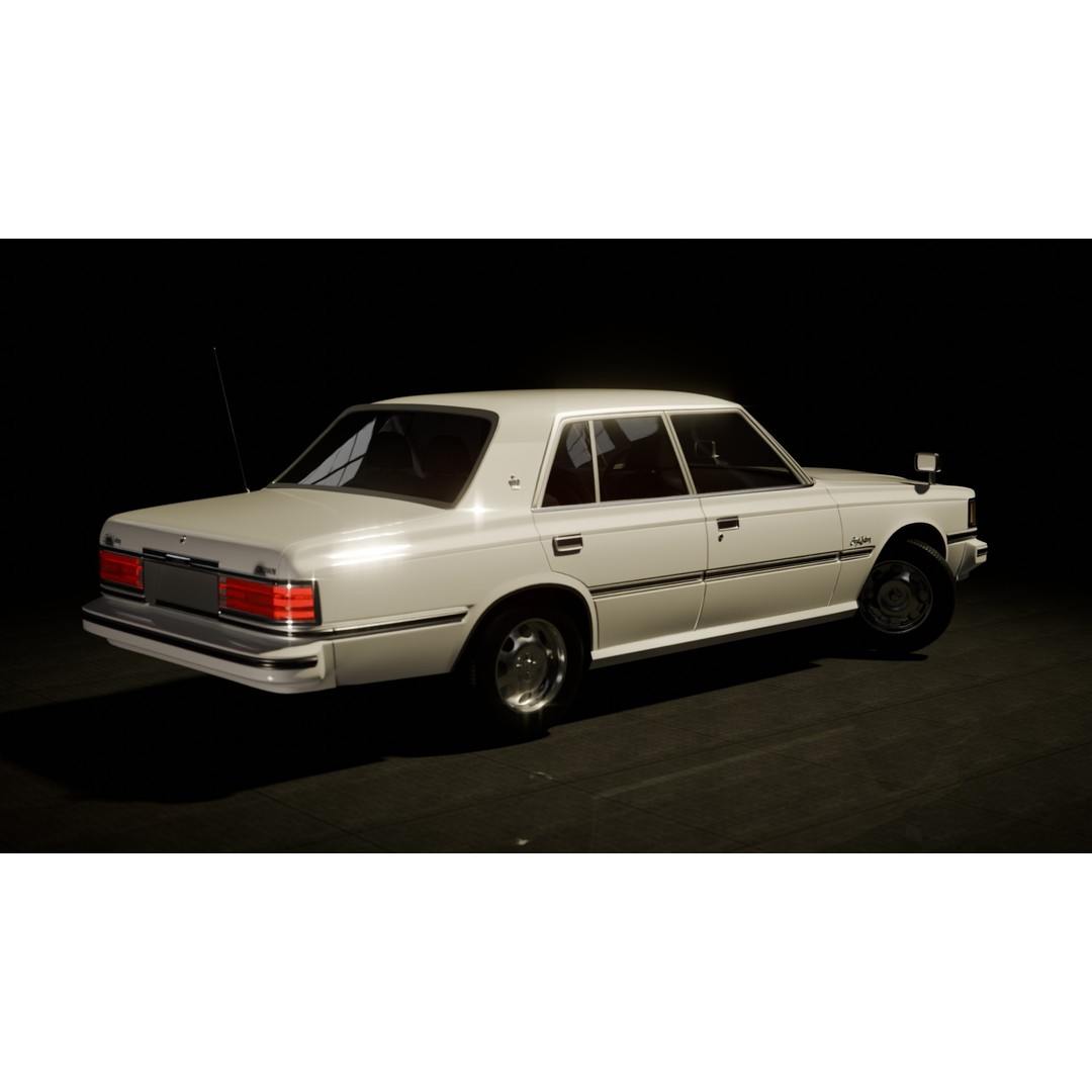 Toyota Crown 1979 3D Model – High Poly Rigged Vehicle, FBX & Blender - View 7