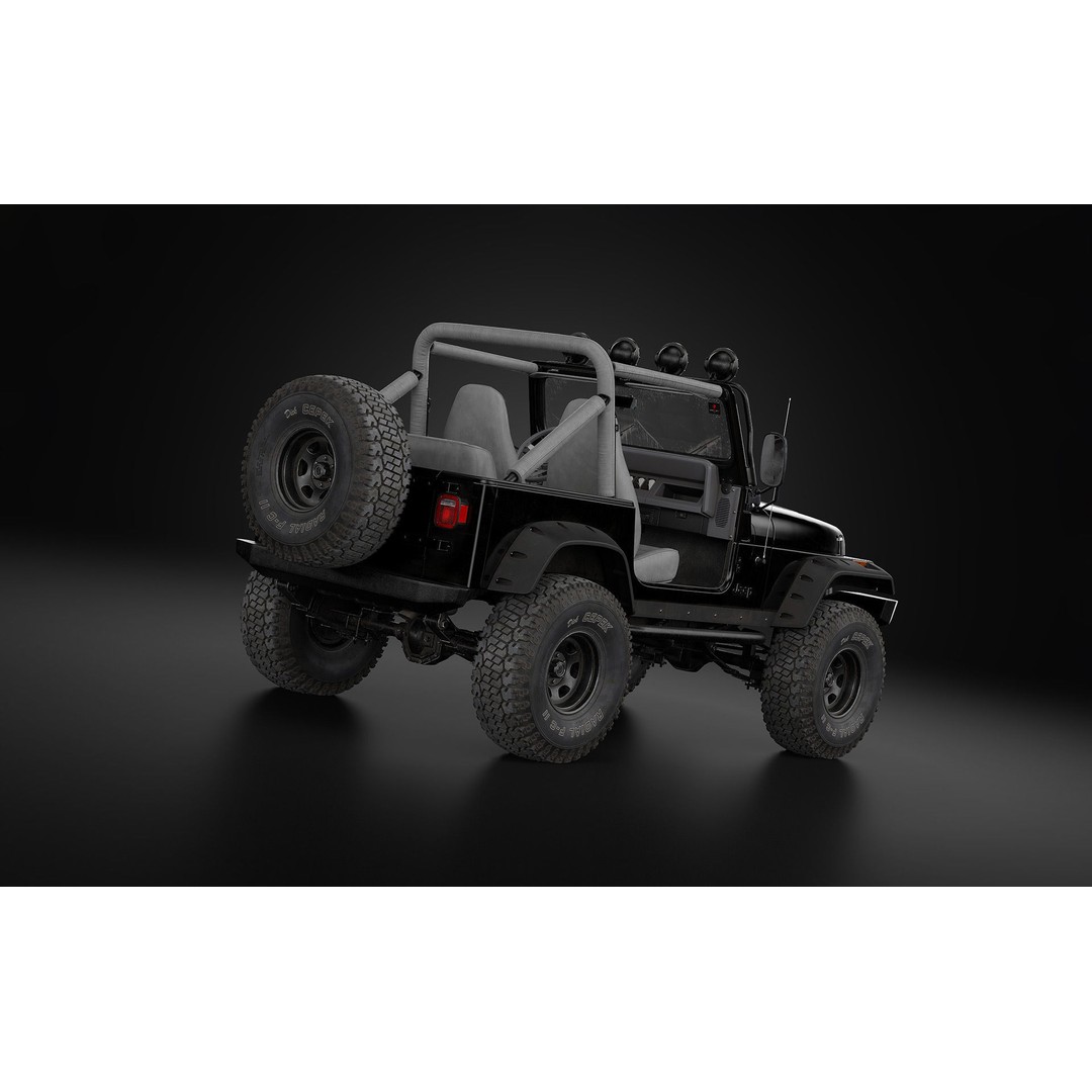 1987 Jeep Wrangler 3D Model – Custom High Poly Vehicle, FBX, Blender - View 4