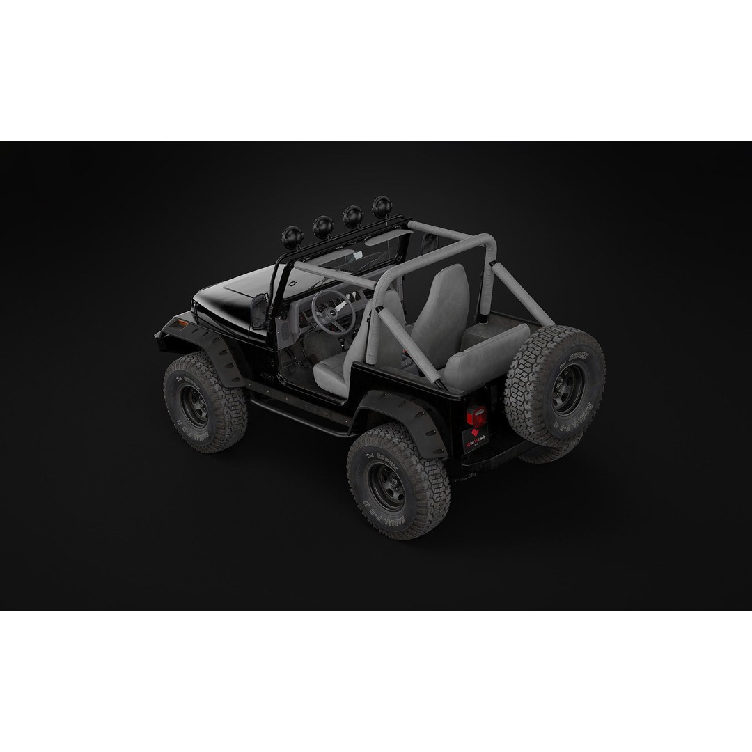 1987 Jeep Wrangler 3D Model – Custom High Poly Vehicle, FBX, Blender - View 5