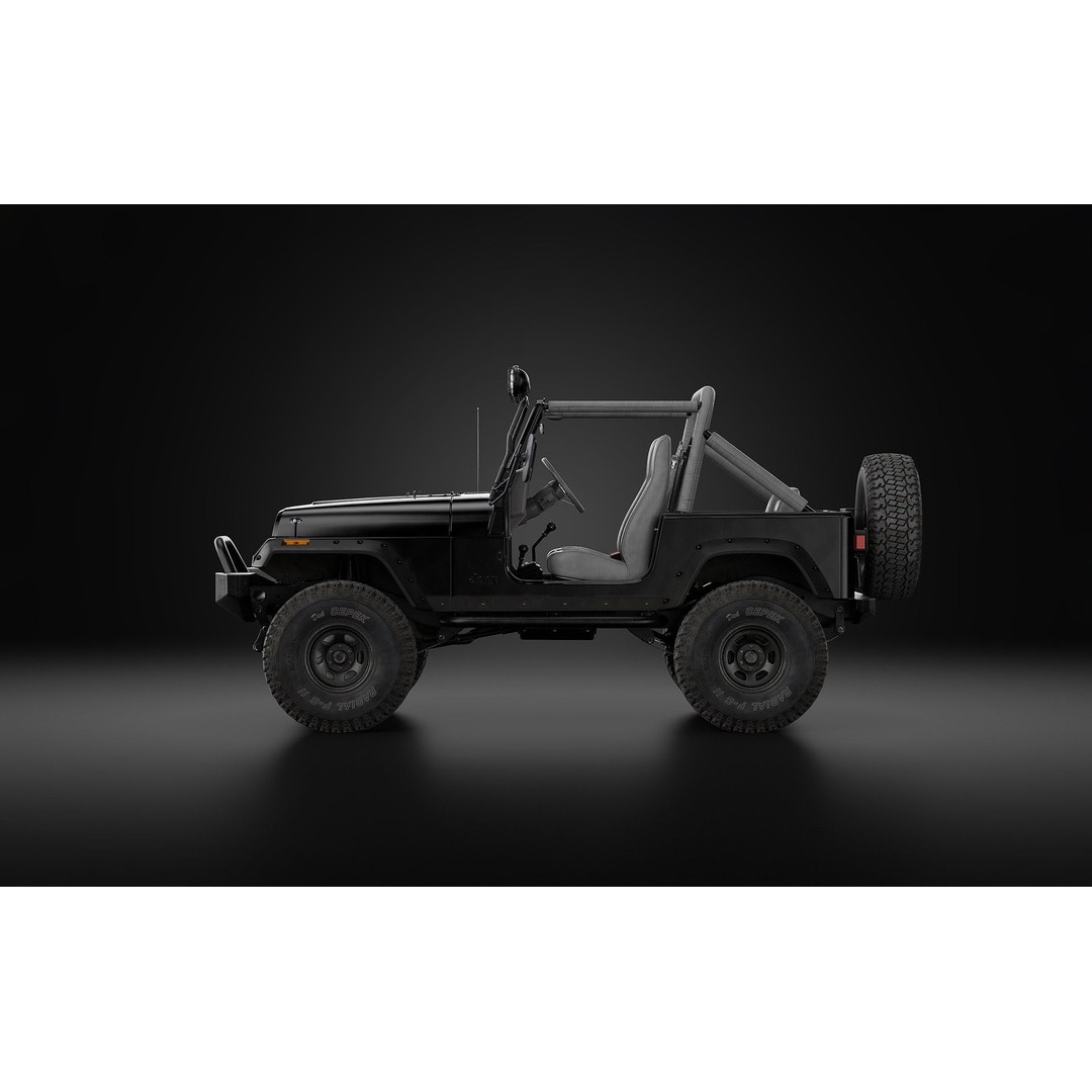 1987 Jeep Wrangler 3D Model – Custom High Poly Vehicle, FBX, Blender - View 6