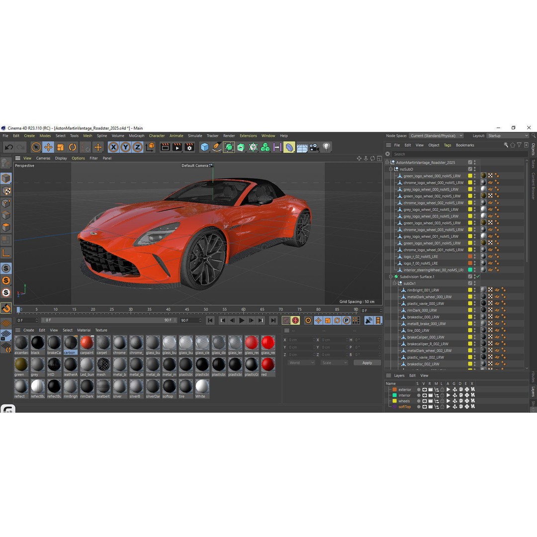 Aston Martin Vantage Roadster 2025 3D Model – High Poly Sport Car, FBX, OBJ, Blender - View 40