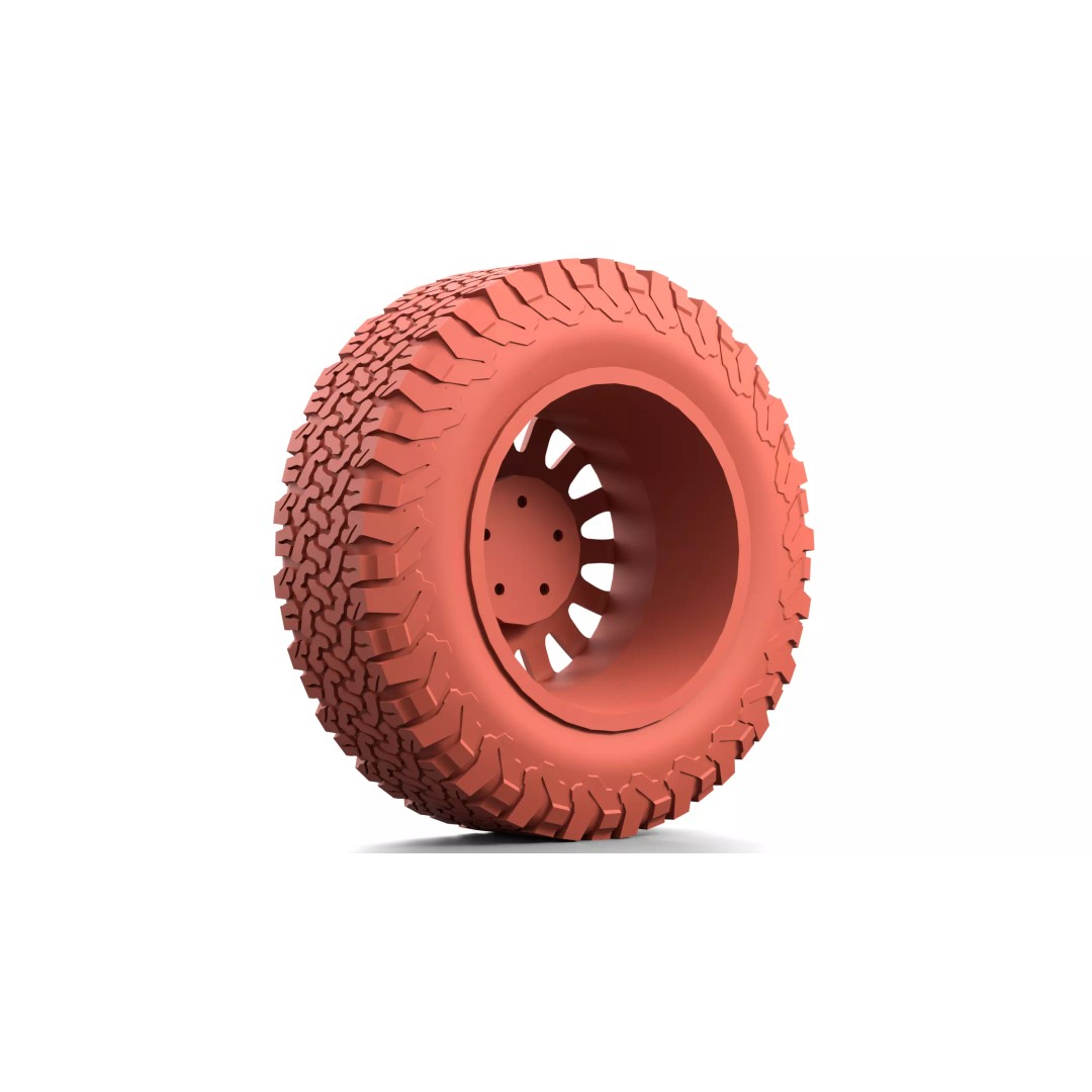 Offroad Car Wheel 3D Model – PBR Textured, FBX, Game-Ready - View 14