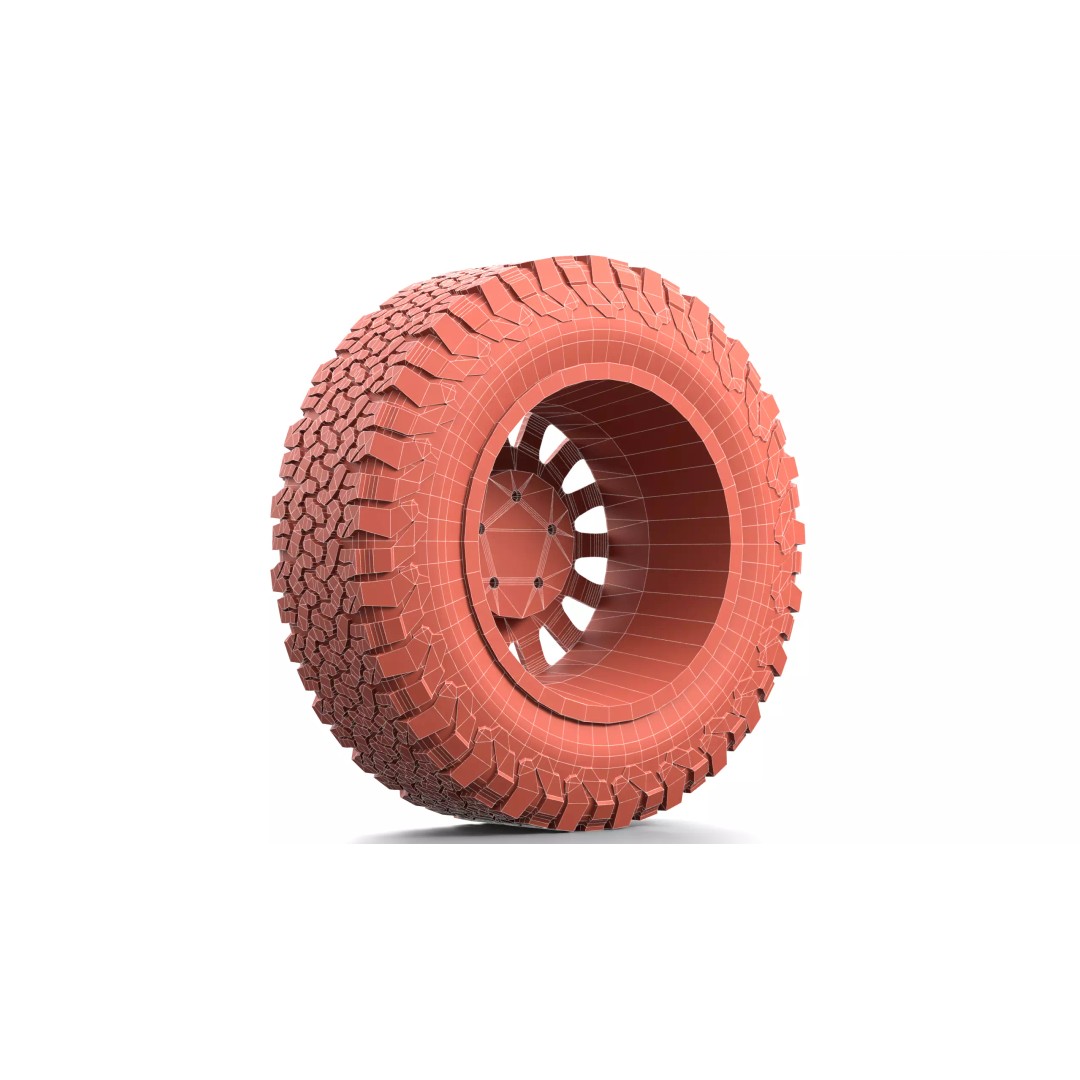 Offroad Car Wheel 3D Model – PBR Textured, FBX, Game-Ready - View 15