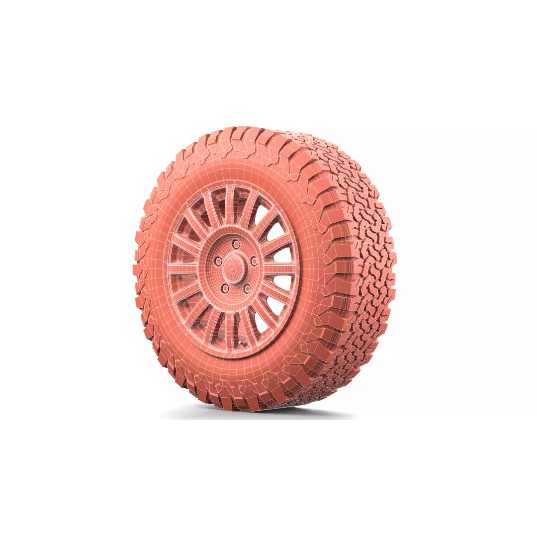 Offroad Car Wheel 3D Model – PBR Textured, FBX, Game-Ready - View 17