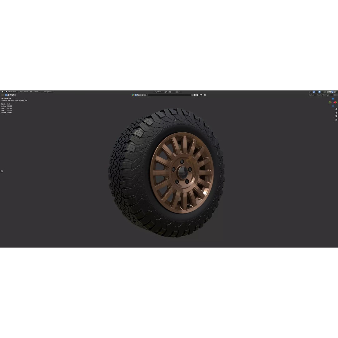 Offroad Car Wheel 3D Model – PBR Textured, FBX, Game-Ready - View 18