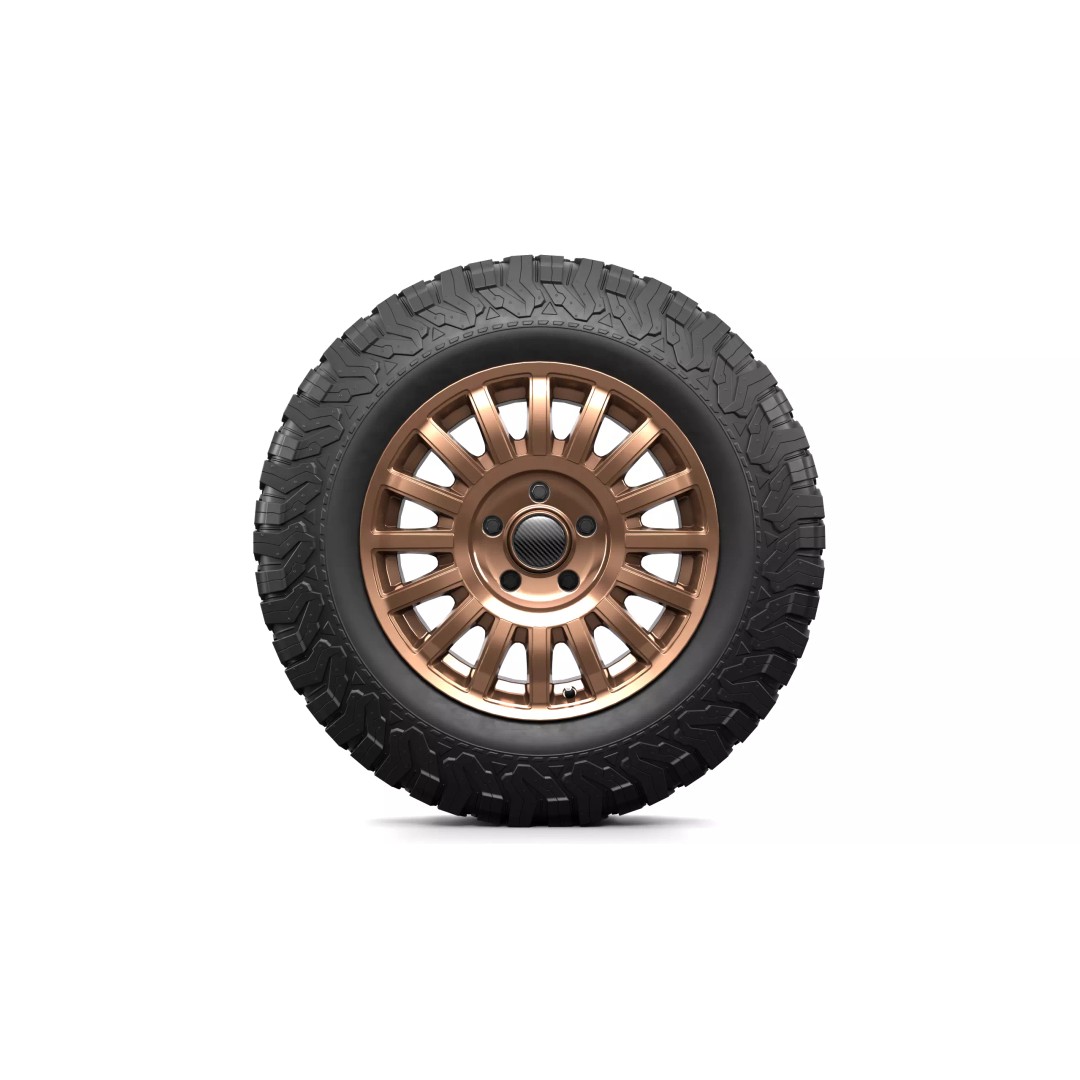 Offroad Car Wheel 3D Model – PBR Textured, FBX, Game-Ready - View 3