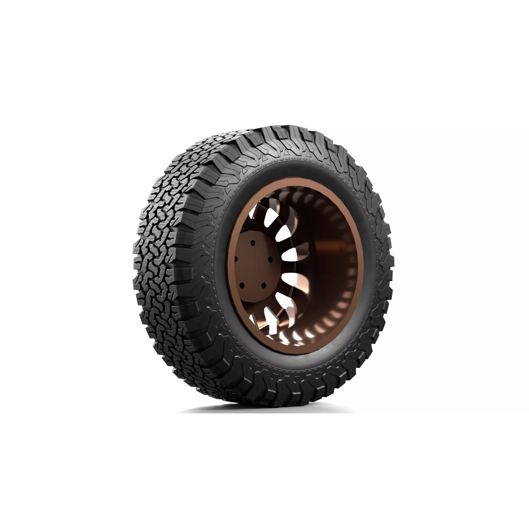 Offroad Car Wheel 3D Model – PBR Textured, FBX, Game-Ready - View 6