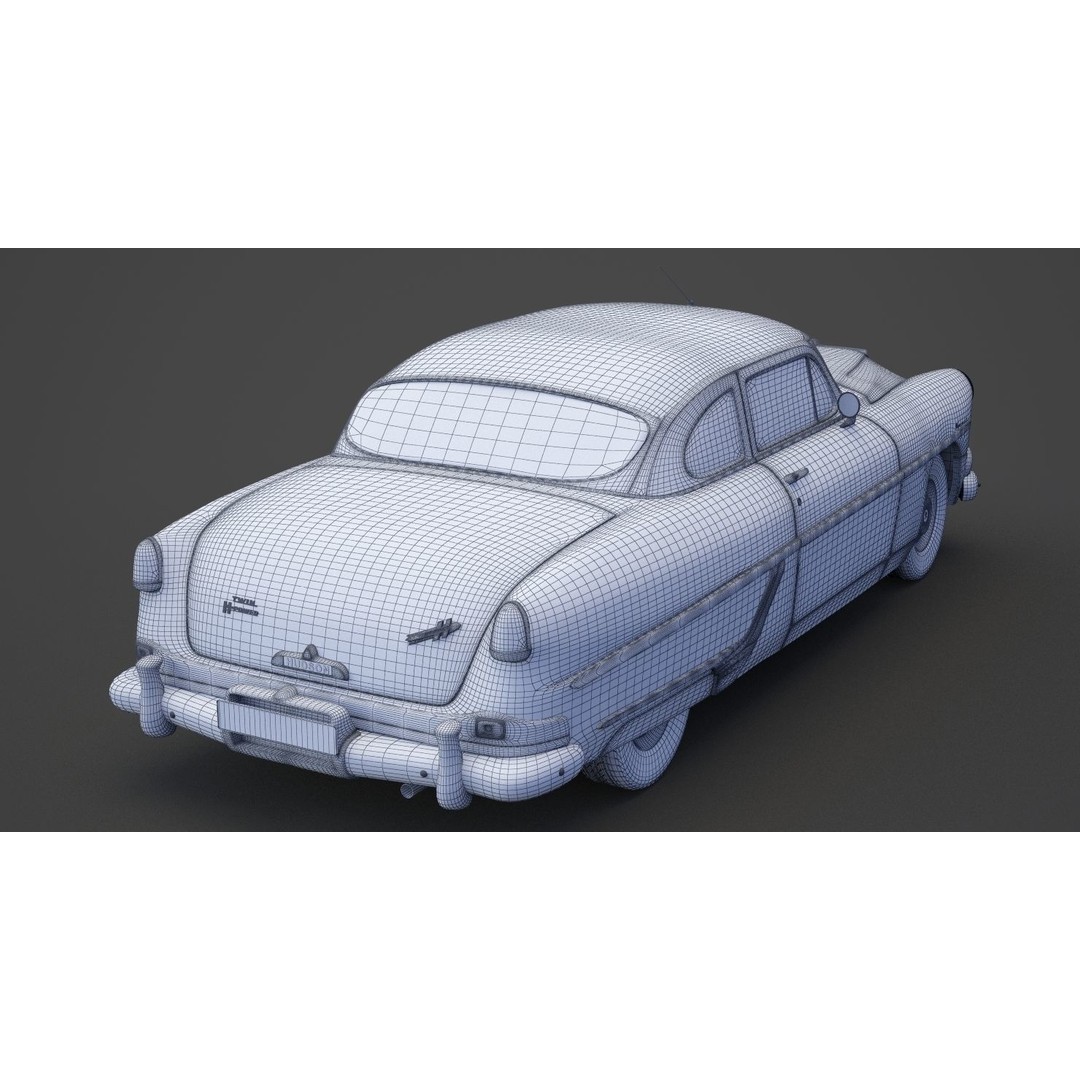 Hudson Hornet 3D Model – Antique 1954 Classic Car, FBX, OBJ