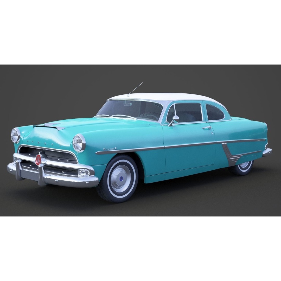 Hudson Hornet 3D Model – Antique 1954 Classic Car, FBX, OBJ - View 13