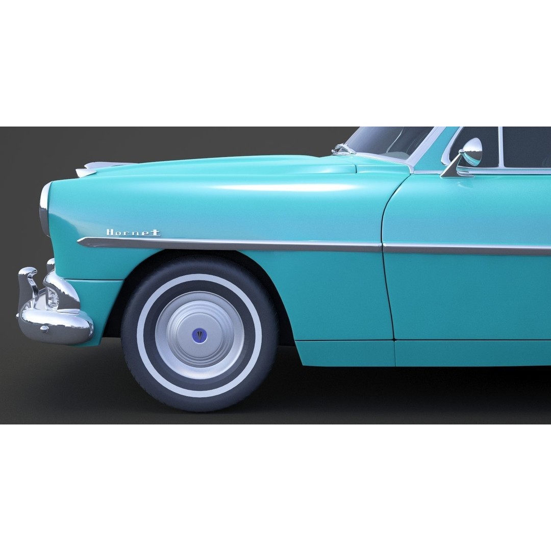 Hudson Hornet 3D Model – Antique 1954 Classic Car, FBX, OBJ - View 18