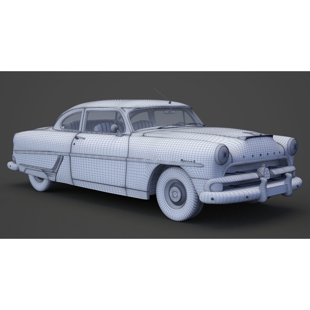 Hudson Hornet 3D Model – Antique 1954 Classic Car, FBX, OBJ - View 21