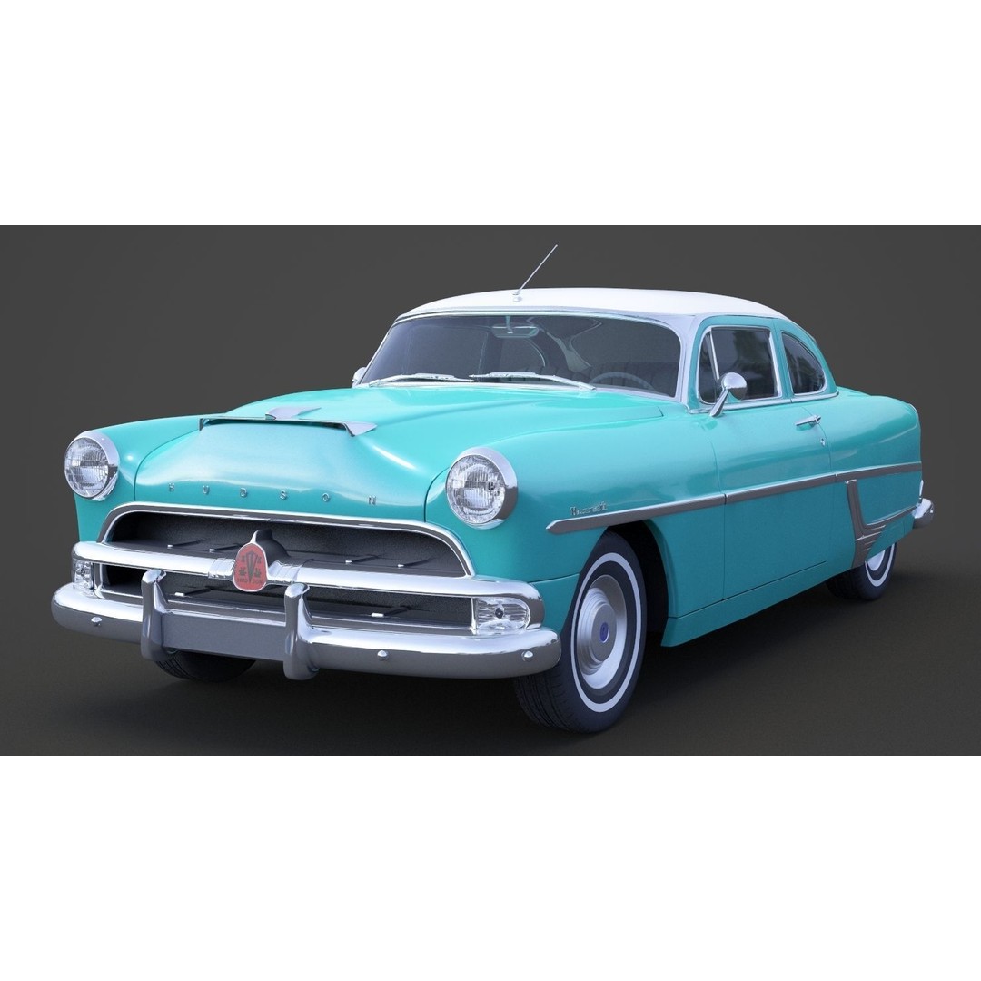 Hudson Hornet 3D Model – Antique 1954 Classic Car, FBX, OBJ - View 3