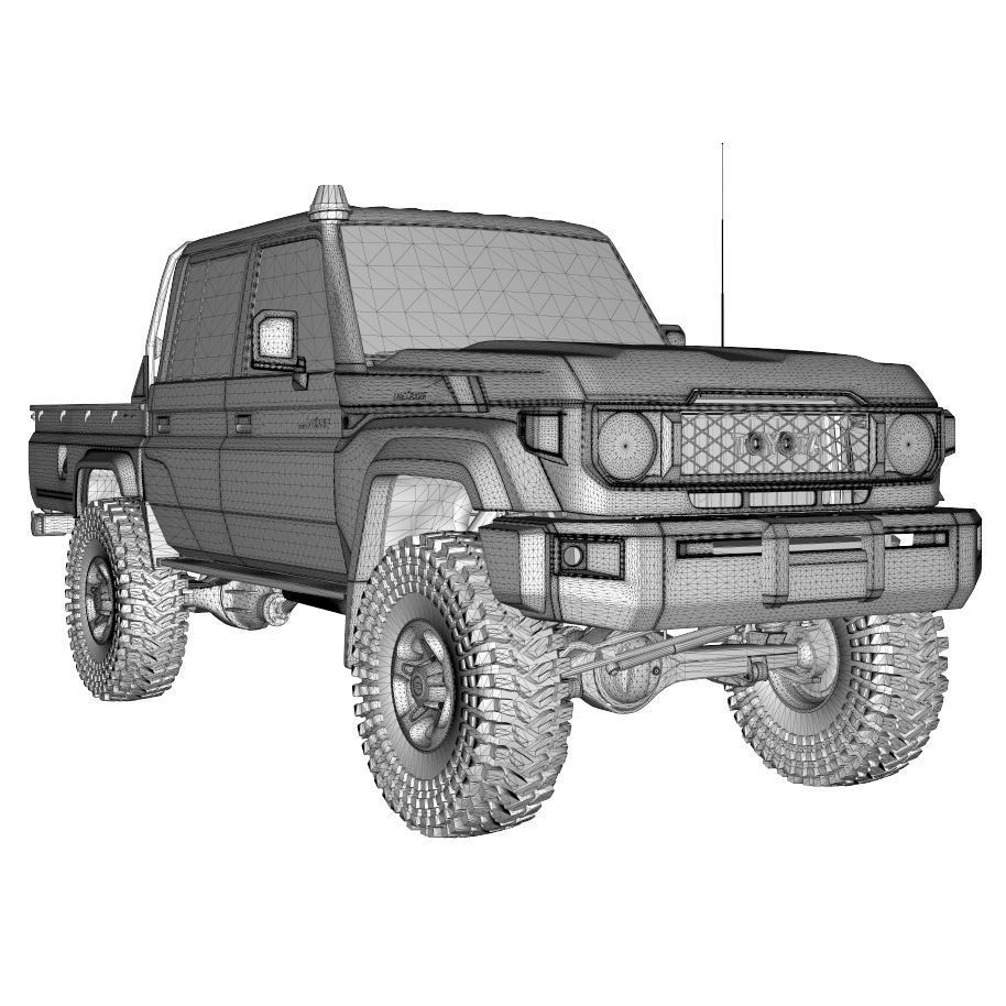 Toyota Land Cruiser Serie 79 Double Cab 3D Model – Game Ready, PBR Textures - View 11