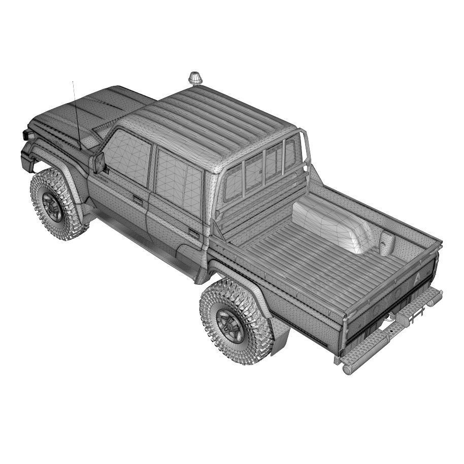 Toyota Land Cruiser Serie 79 Double Cab 3D Model – Game Ready, PBR Textures - View 12