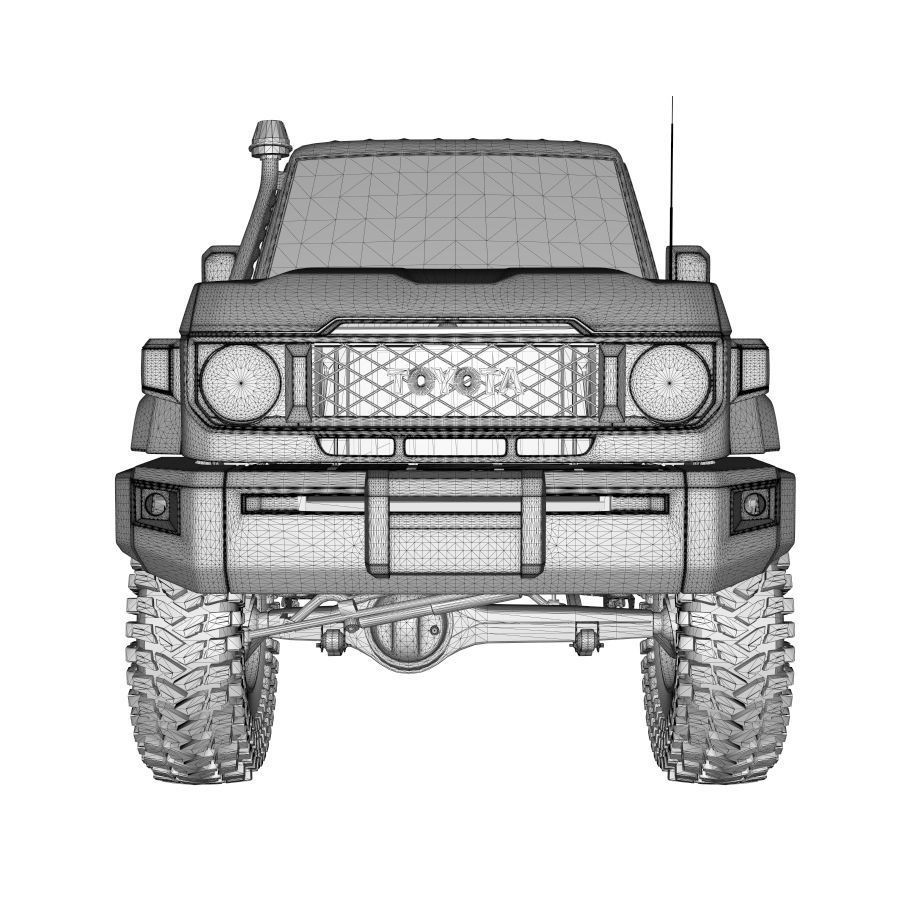Toyota Land Cruiser Serie 79 Double Cab 3D Model – Game Ready, PBR Textures - View 14