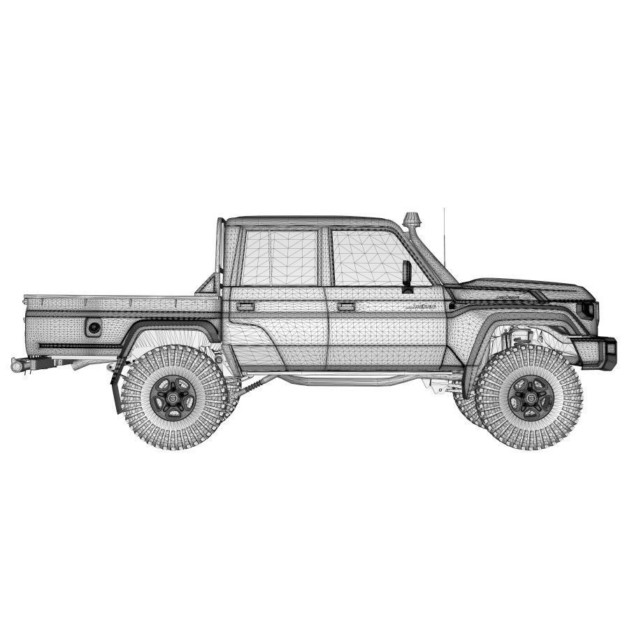 Toyota Land Cruiser Serie 79 Double Cab 3D Model – Game Ready, PBR Textures - View 15