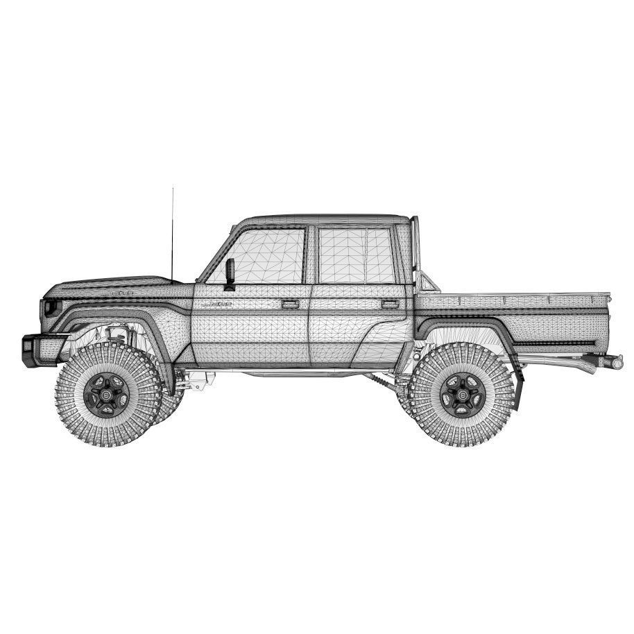 Toyota Land Cruiser Serie 79 Double Cab 3D Model – Game Ready, PBR Textures - View 16