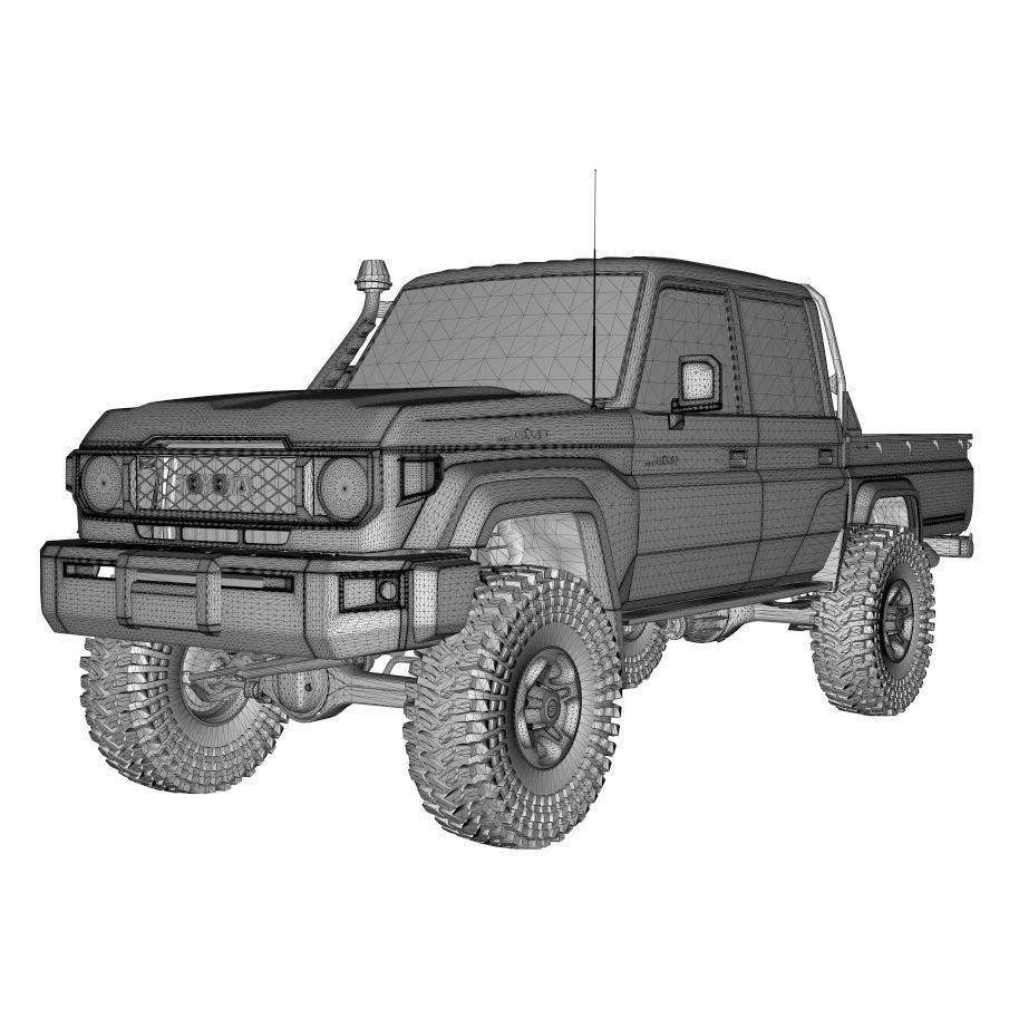 Toyota Land Cruiser Serie 79 Double Cab 3D Model – Game Ready, PBR Textures - View 17