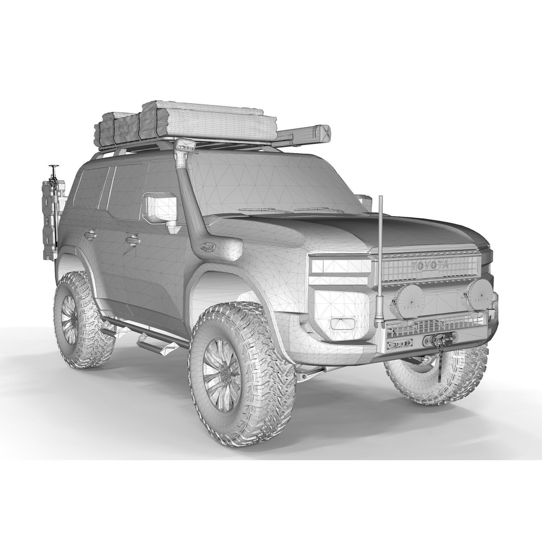 Toyota Land Cruiser Prado 2024 3D Model – Realistic SUV with Interior, FBX/OBJ - View 11