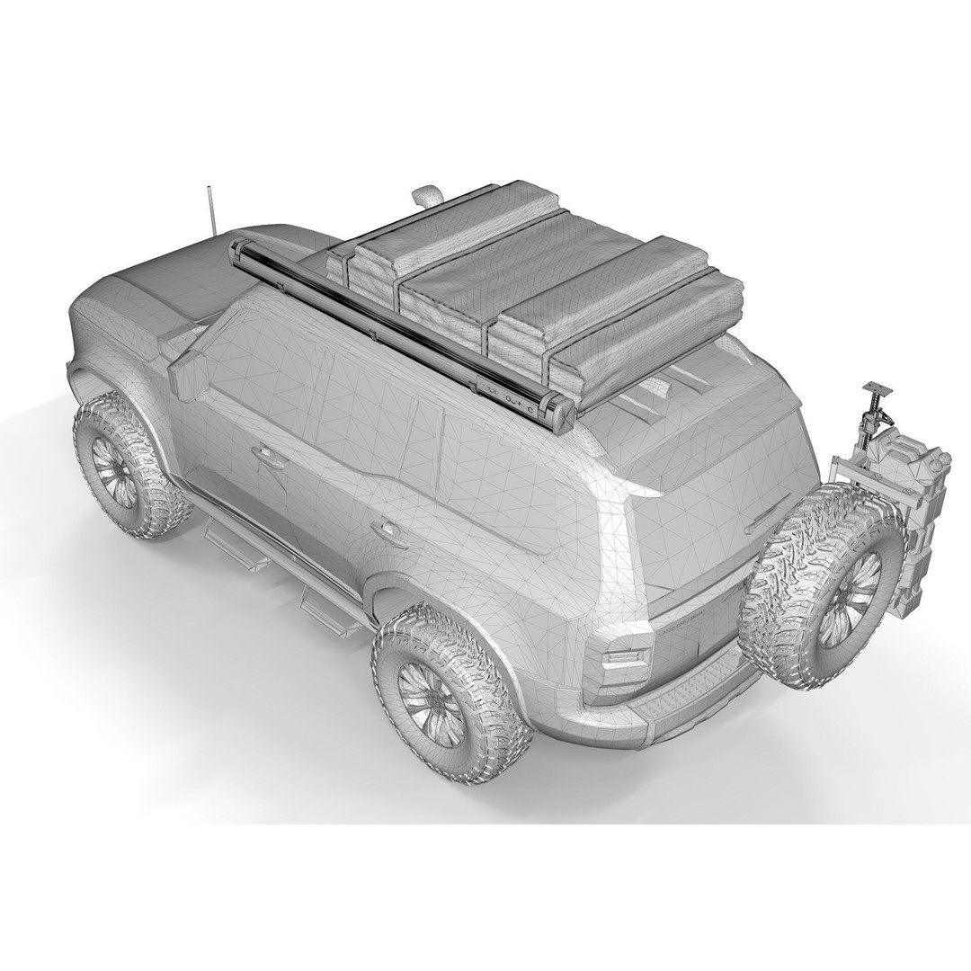 Toyota Land Cruiser Prado 2024 3D Model – Realistic SUV with Interior, FBX/OBJ - View 12