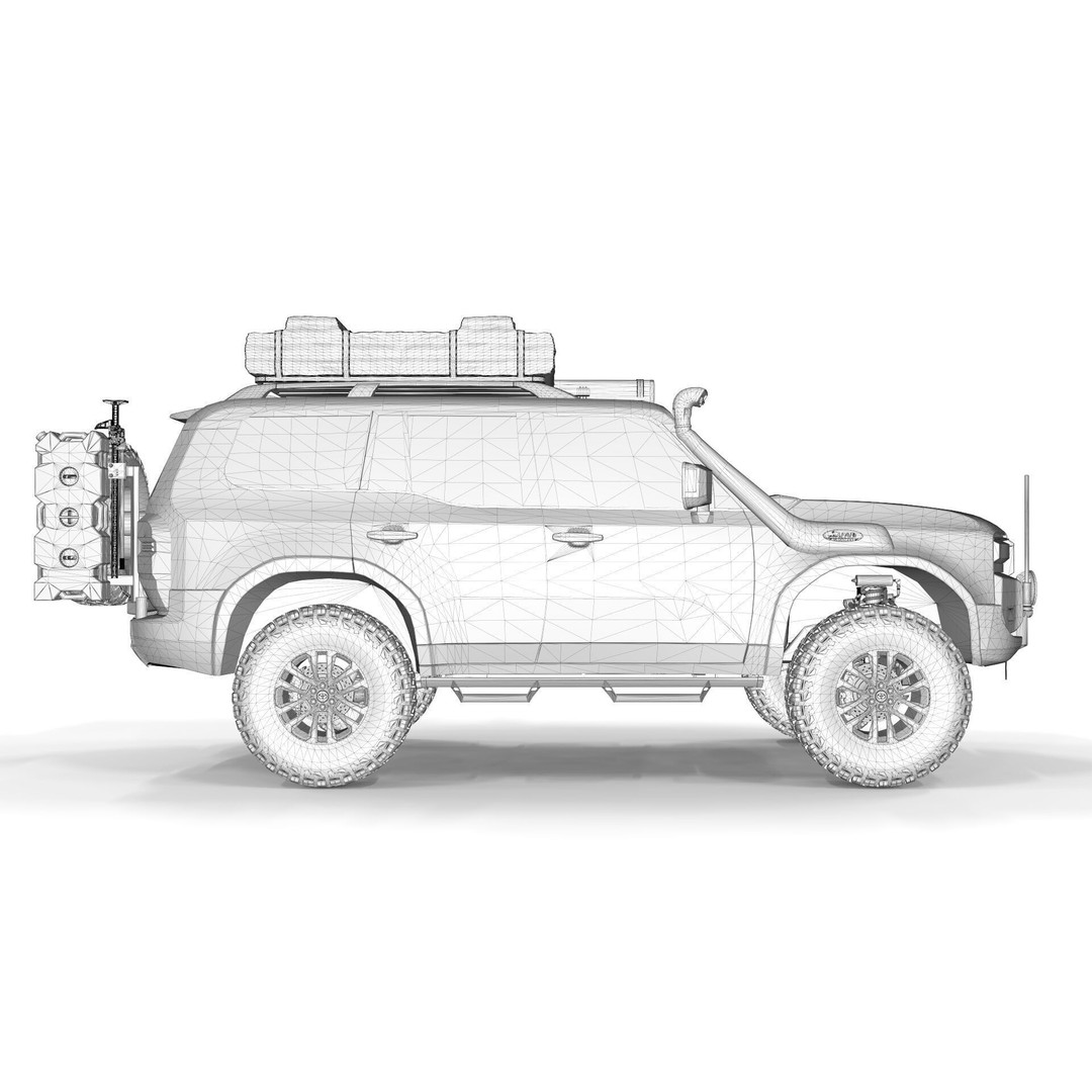 Toyota Land Cruiser Prado 2024 3D Model – Realistic SUV with Interior, FBX/OBJ - View 16