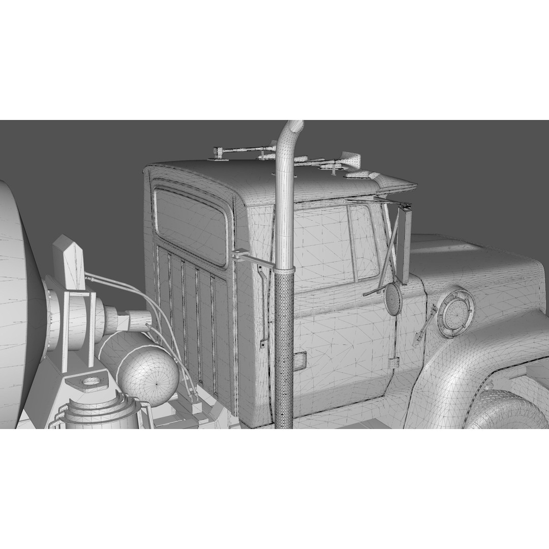 Beck Cement Mixer 3D Model – Realistic Industrial Vehicle, PBR