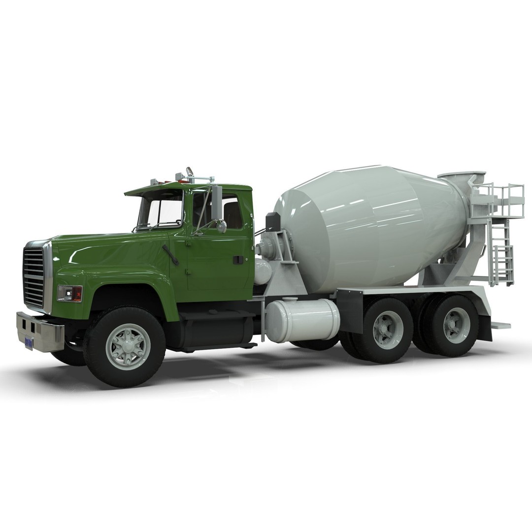 Beck Cement Mixer 3D Model – Realistic Industrial Vehicle, PBR - View 10